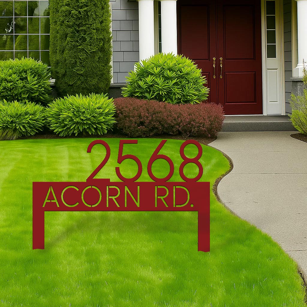Modern Metal Address Yard Sign - Image 4