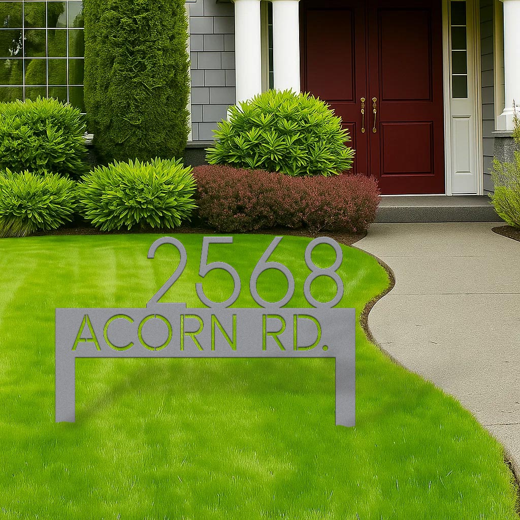 Modern Metal Address Yard Sign - Image 5
