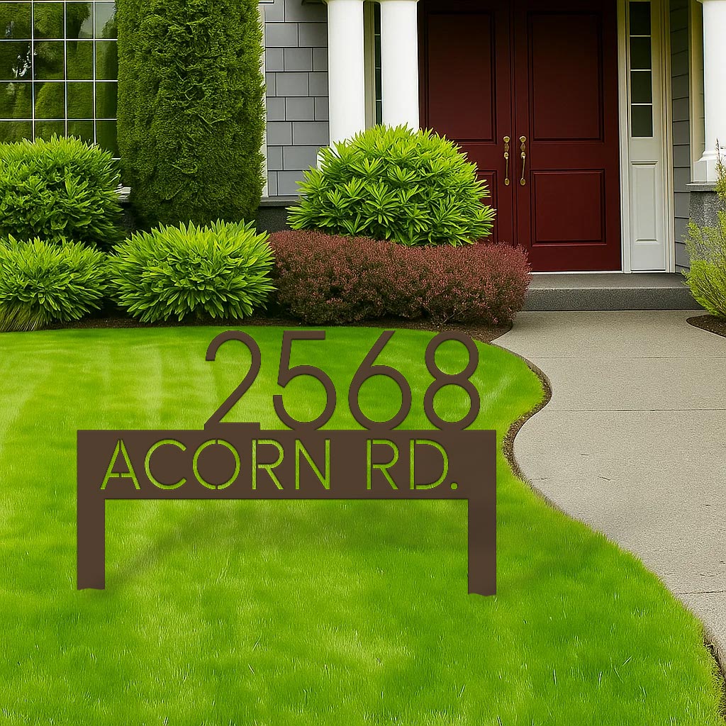 Modern Metal Address Yard Sign - Image 6