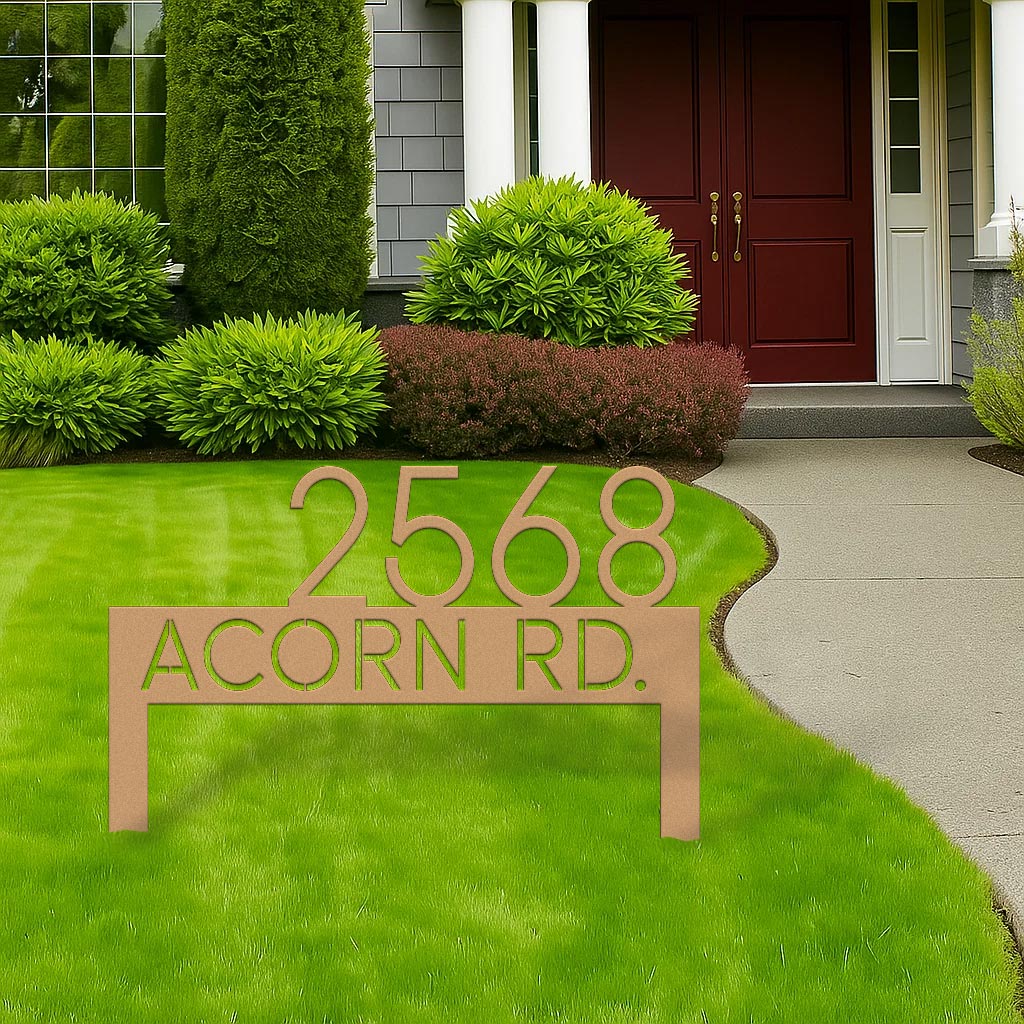 Modern Metal Address Yard Sign - Image 7
