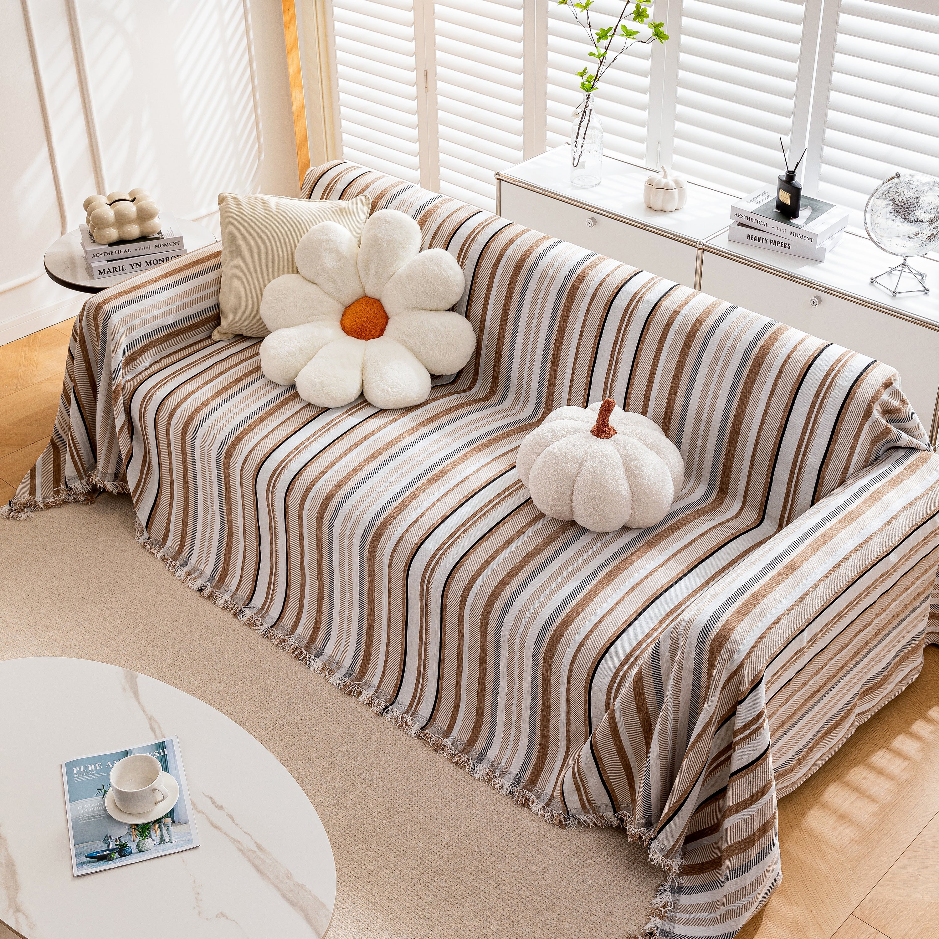 Modern Minimalist Sofa Throw Cover Cotton Knit Throws for Couch Scratch Proof Couch Cover - Image 10
