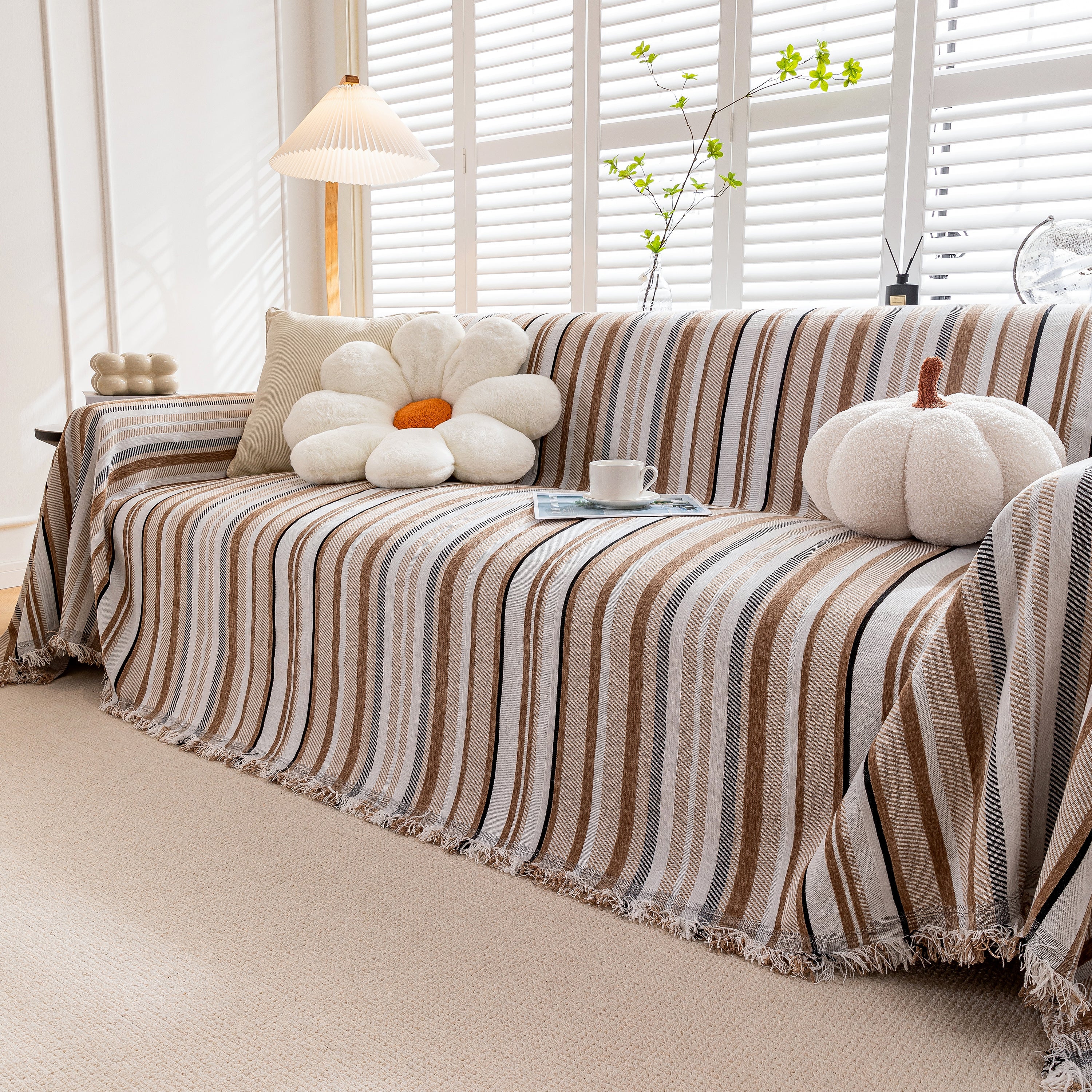 Modern Minimalist Sofa Throw Cover Cotton Knit Throws for Couch Scratch Proof Couch Cover - Image 11