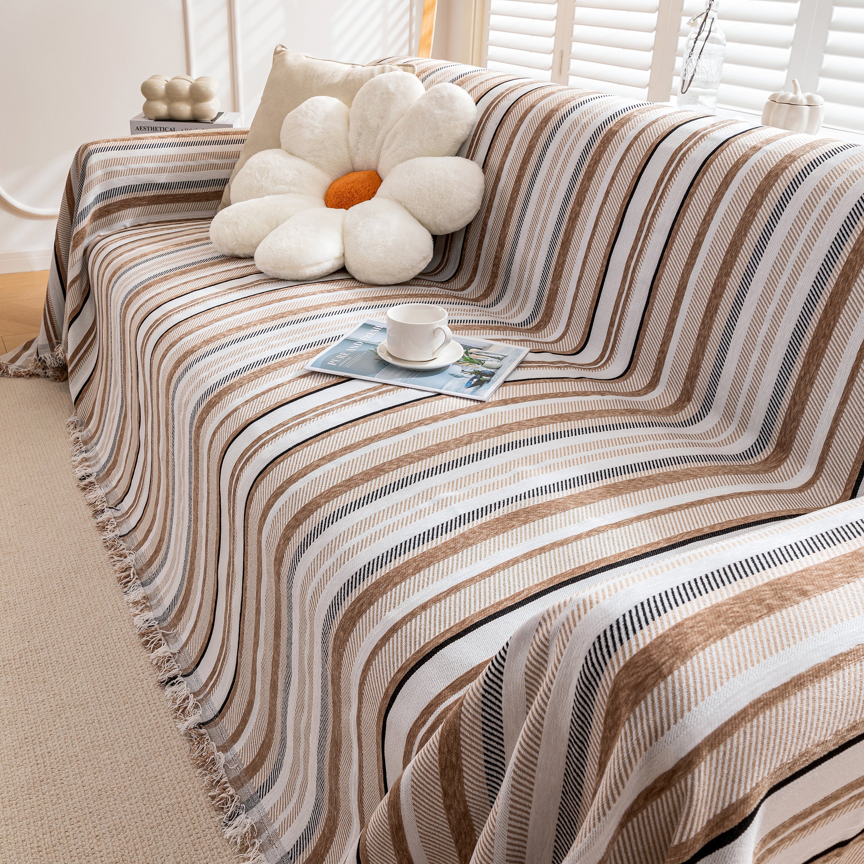 Modern Minimalist Sofa Throw Cover Cotton Knit Throws for Couch Scratch Proof Couch Cover - Image 4