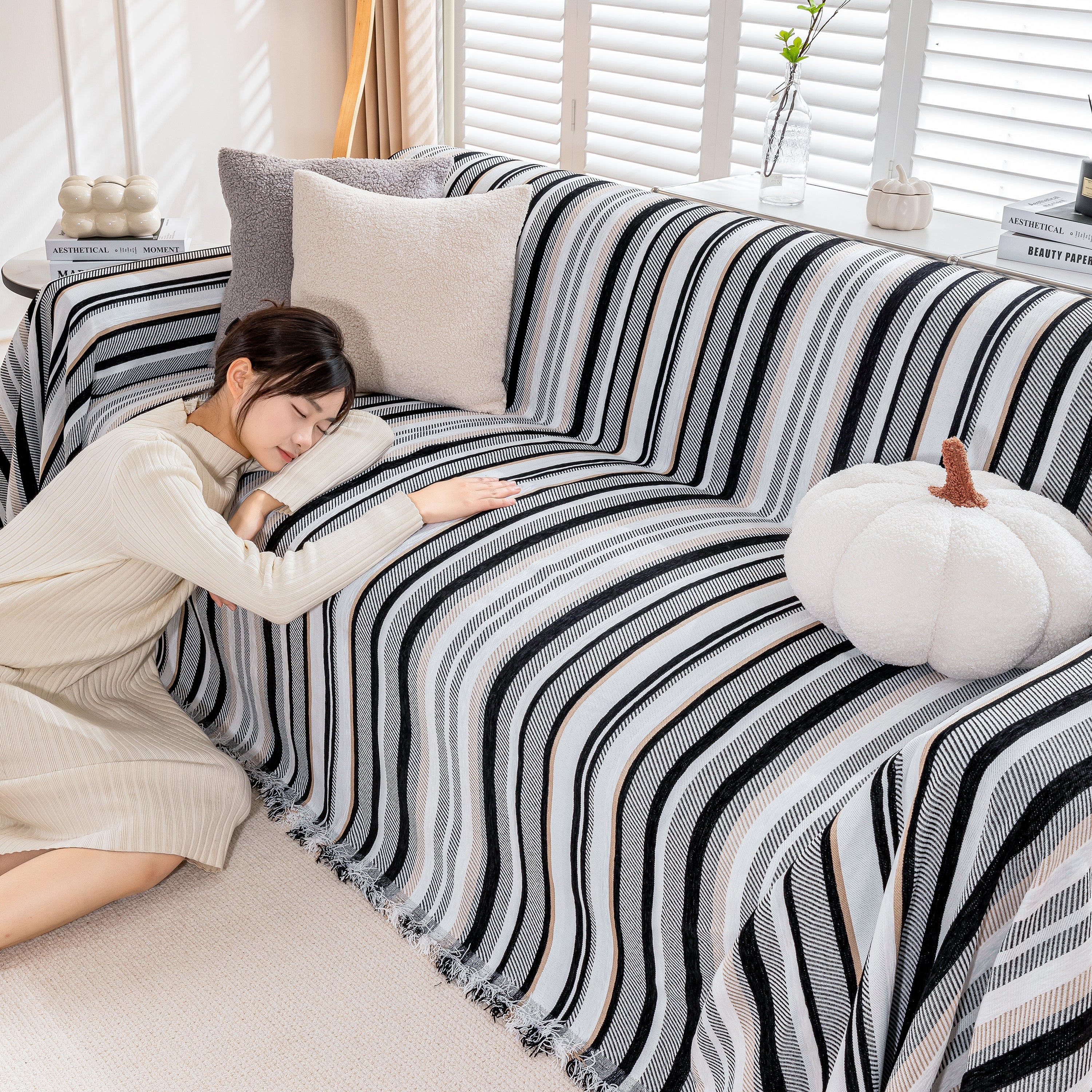 Modern Minimalist Sofa Throw Cover Cotton Knit Throws for Couch Scratch Proof Couch Cover - Image 42