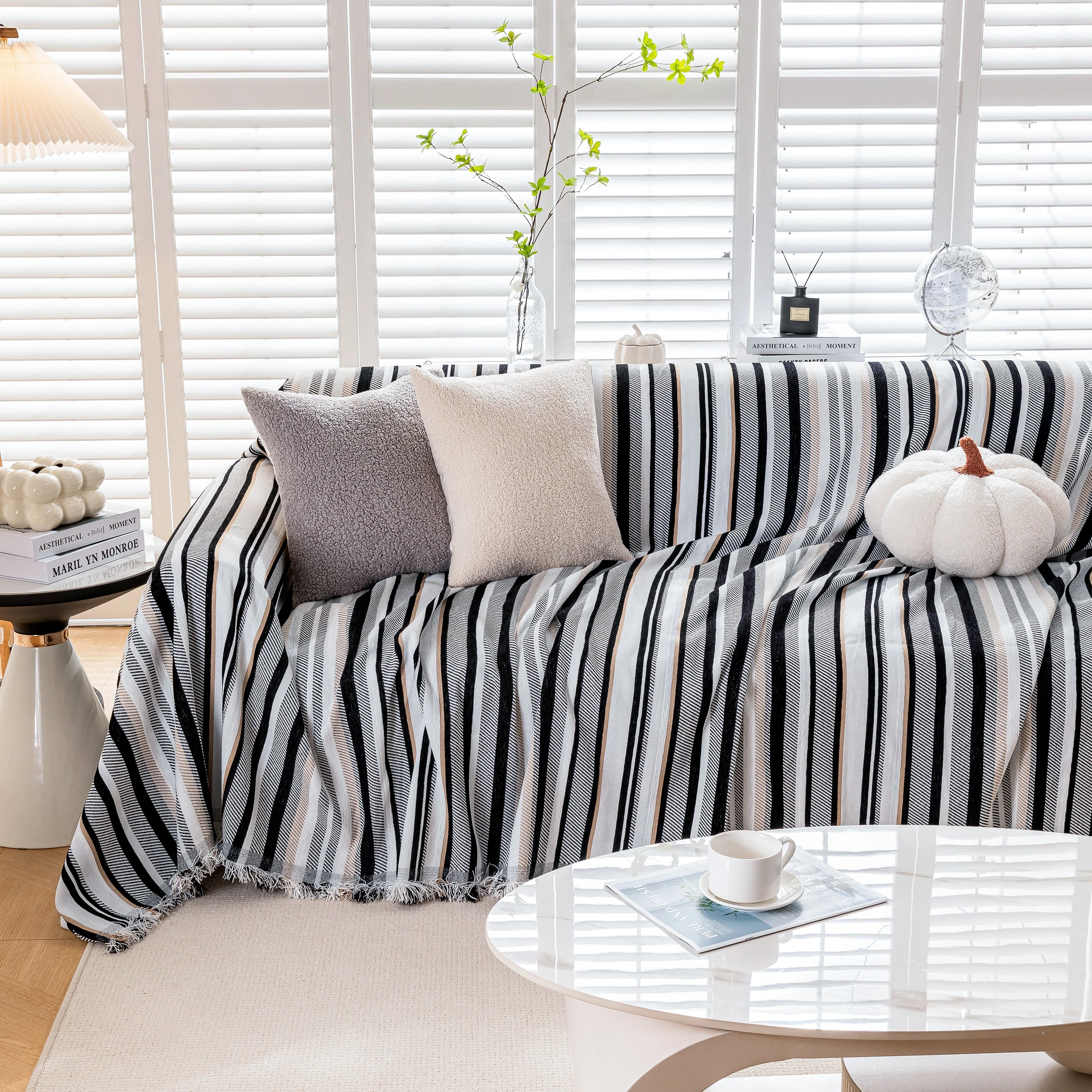 Modern Minimalist Sofa Throw Cover Cotton Knit Throws for Couch Scratch Proof Couch Cover - Image 45