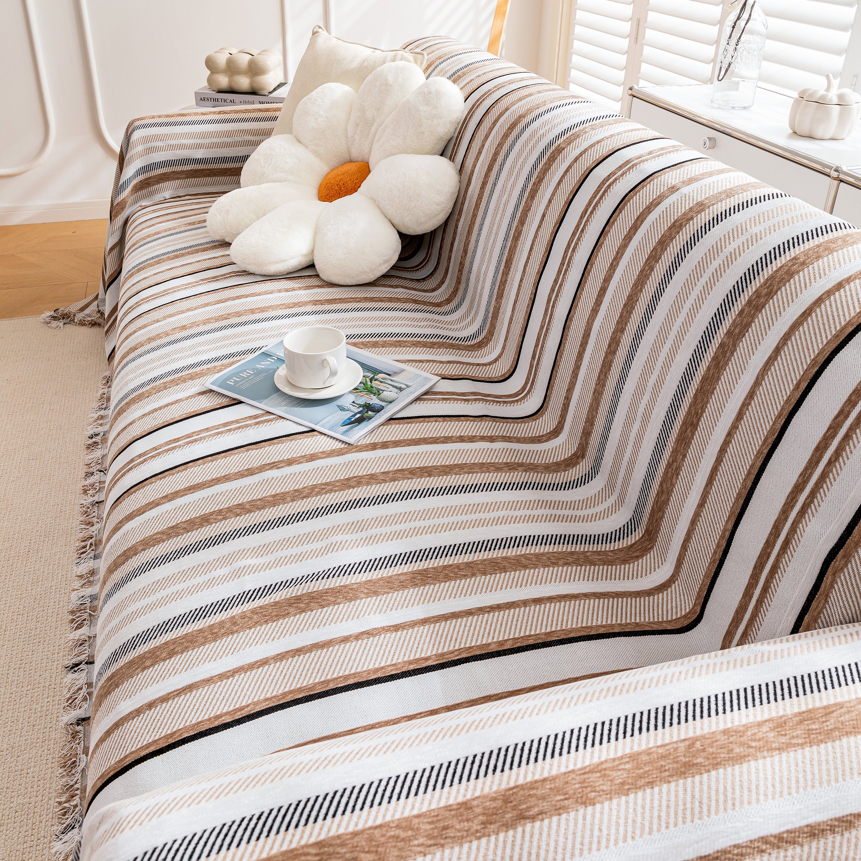 Modern Minimalist Sofa Throw Cover Cotton Knit Throws for Couch Scratch Proof Couch Cover - Image 5