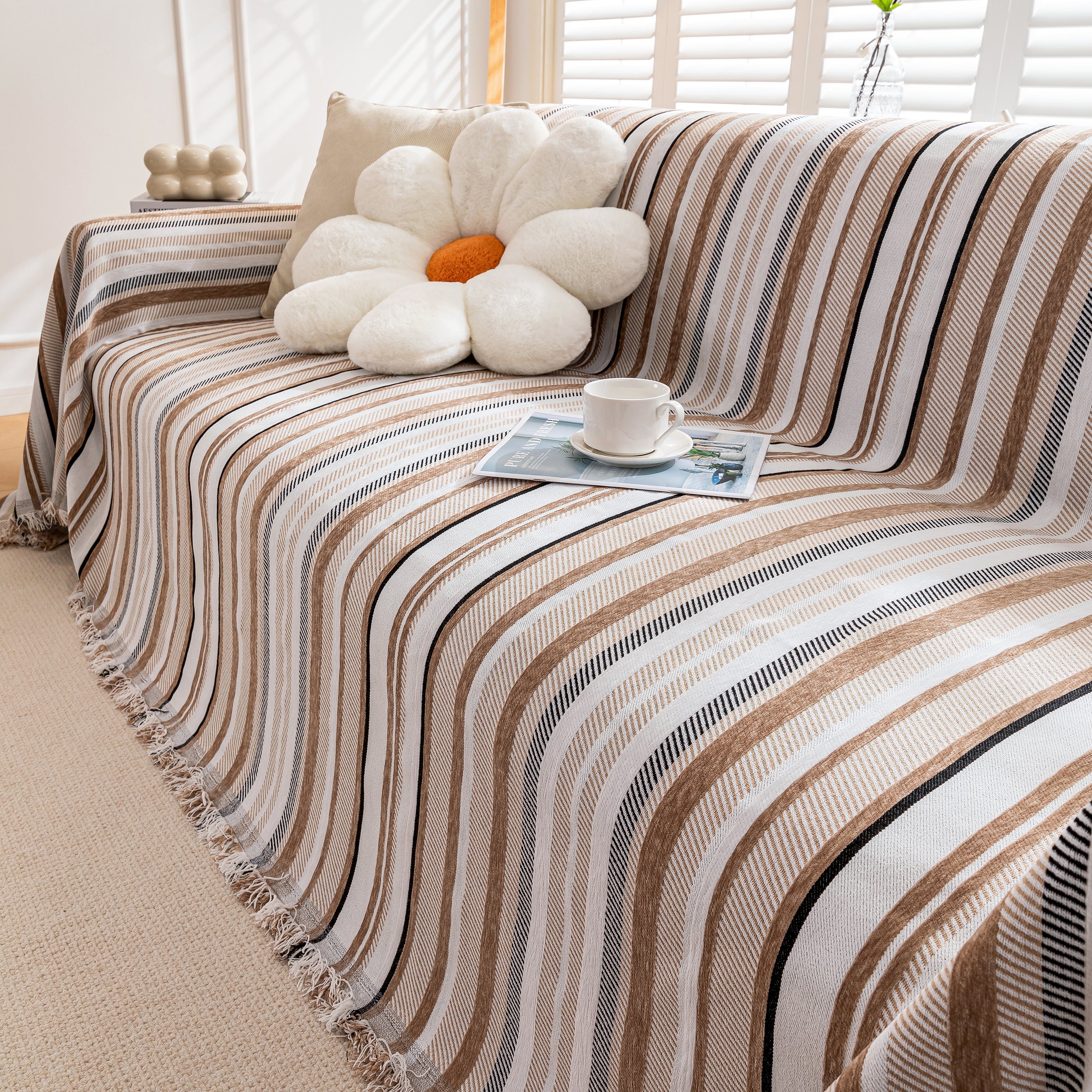 Modern Minimalist Sofa Throw Cover Cotton Knit Throws for Couch Scratch Proof Couch Cover - Image 6