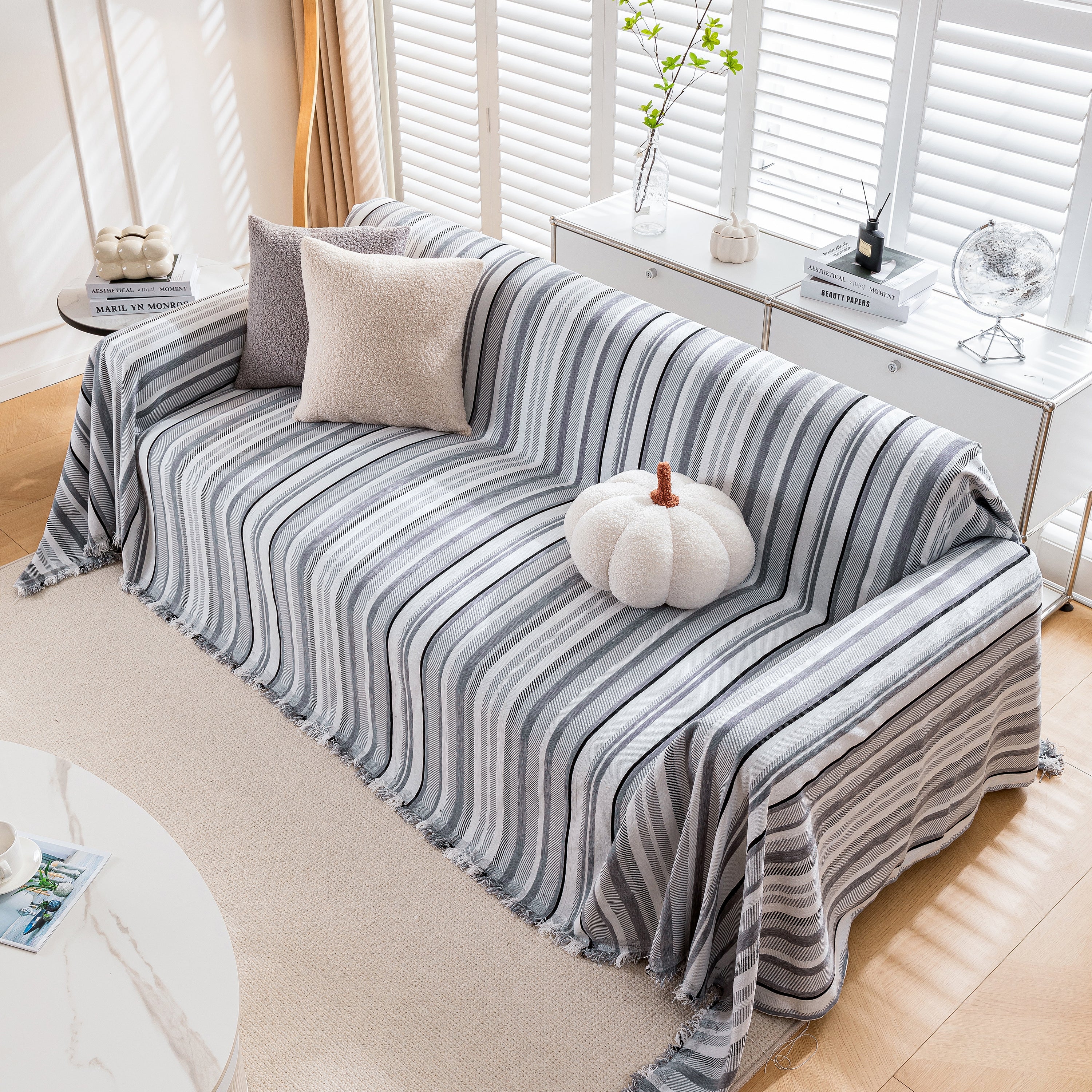 Modern Minimalist Sofa Throw Cover Cotton Knit Throws for Couch Scratch Proof Couch Cover - Image 69