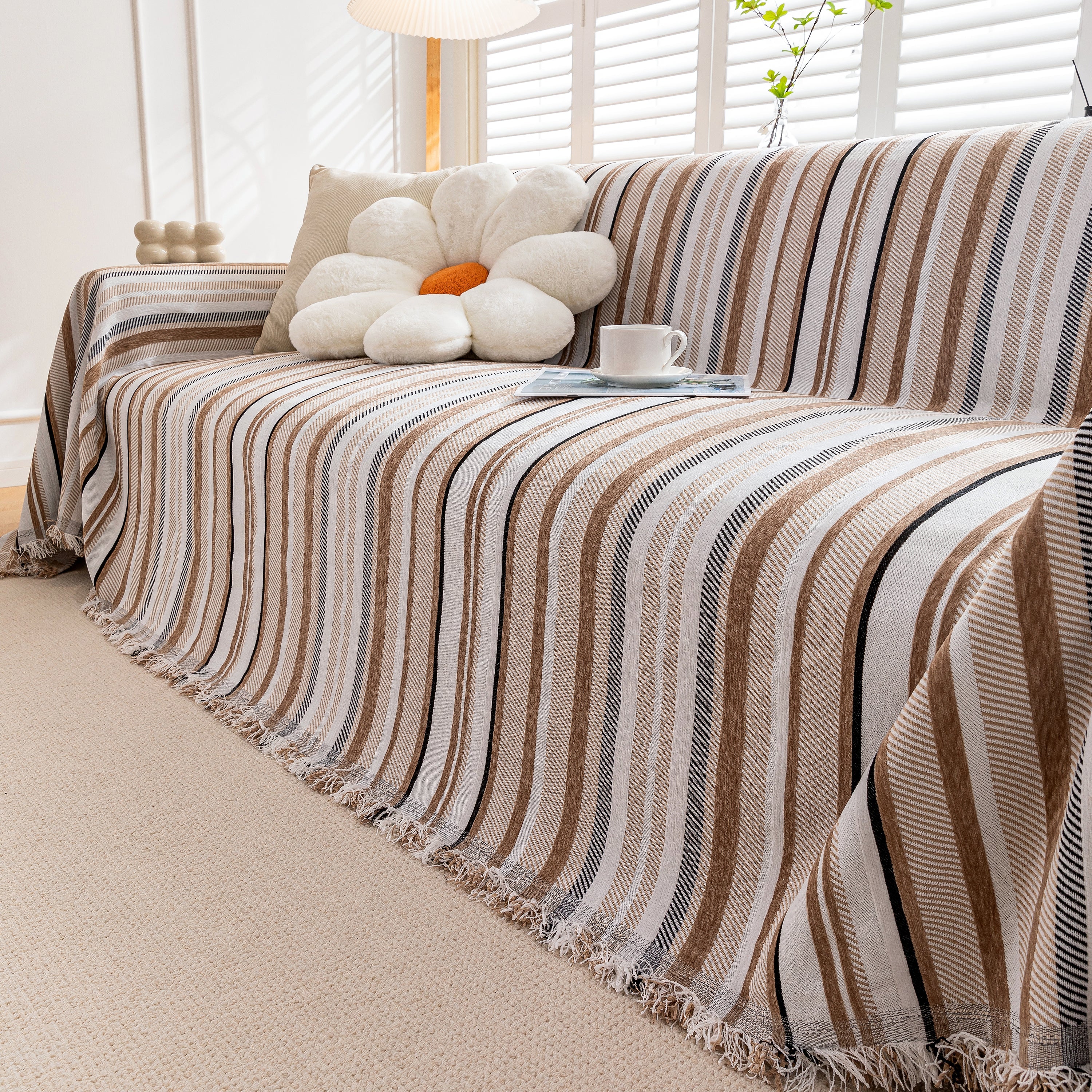 Modern Minimalist Sofa Throw Cover Cotton Knit Throws for Couch Scratch Proof Couch Cover - Image 7