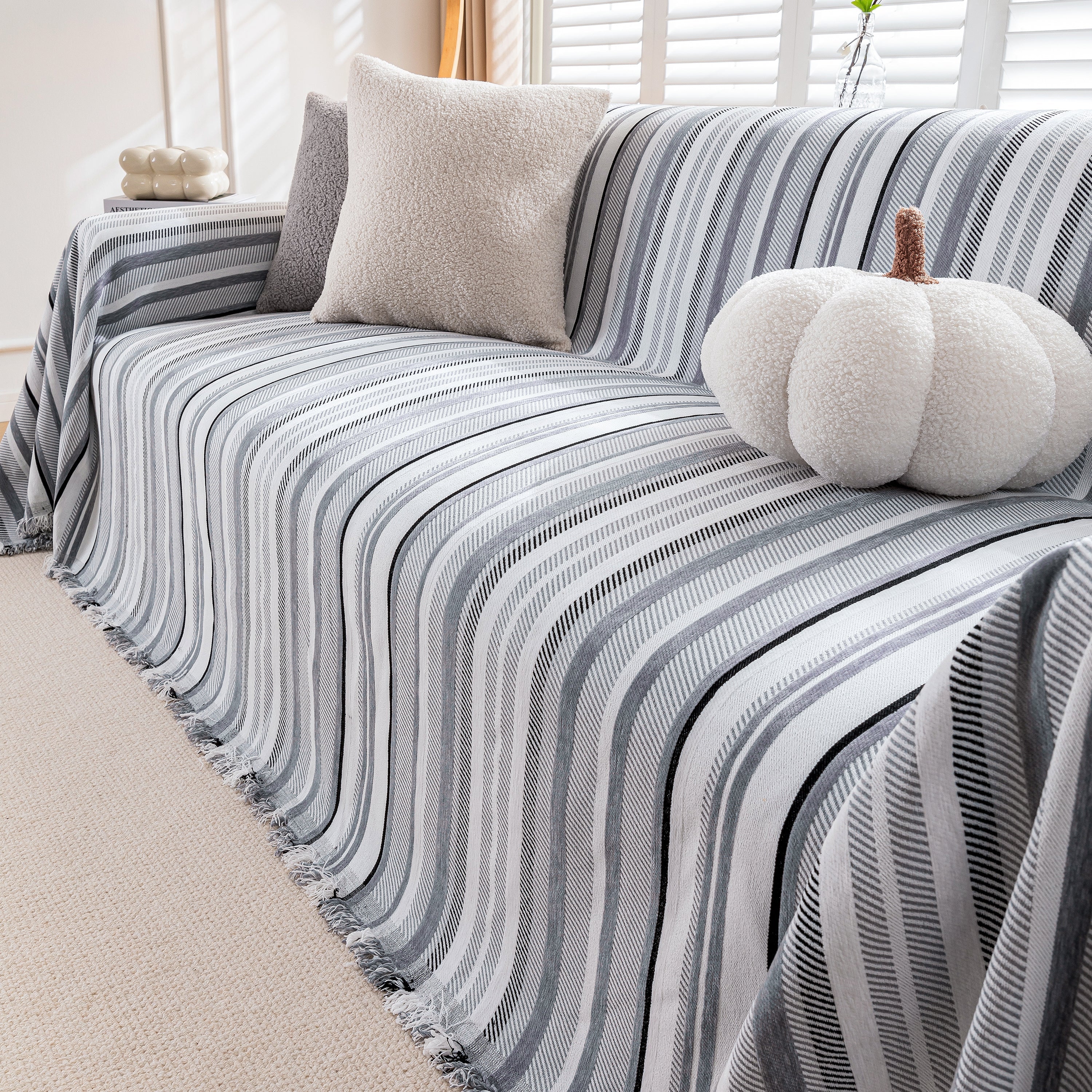 Modern Minimalist Sofa Throw Cover Cotton Knit Throws for Couch Scratch Proof Couch Cover - Image 73