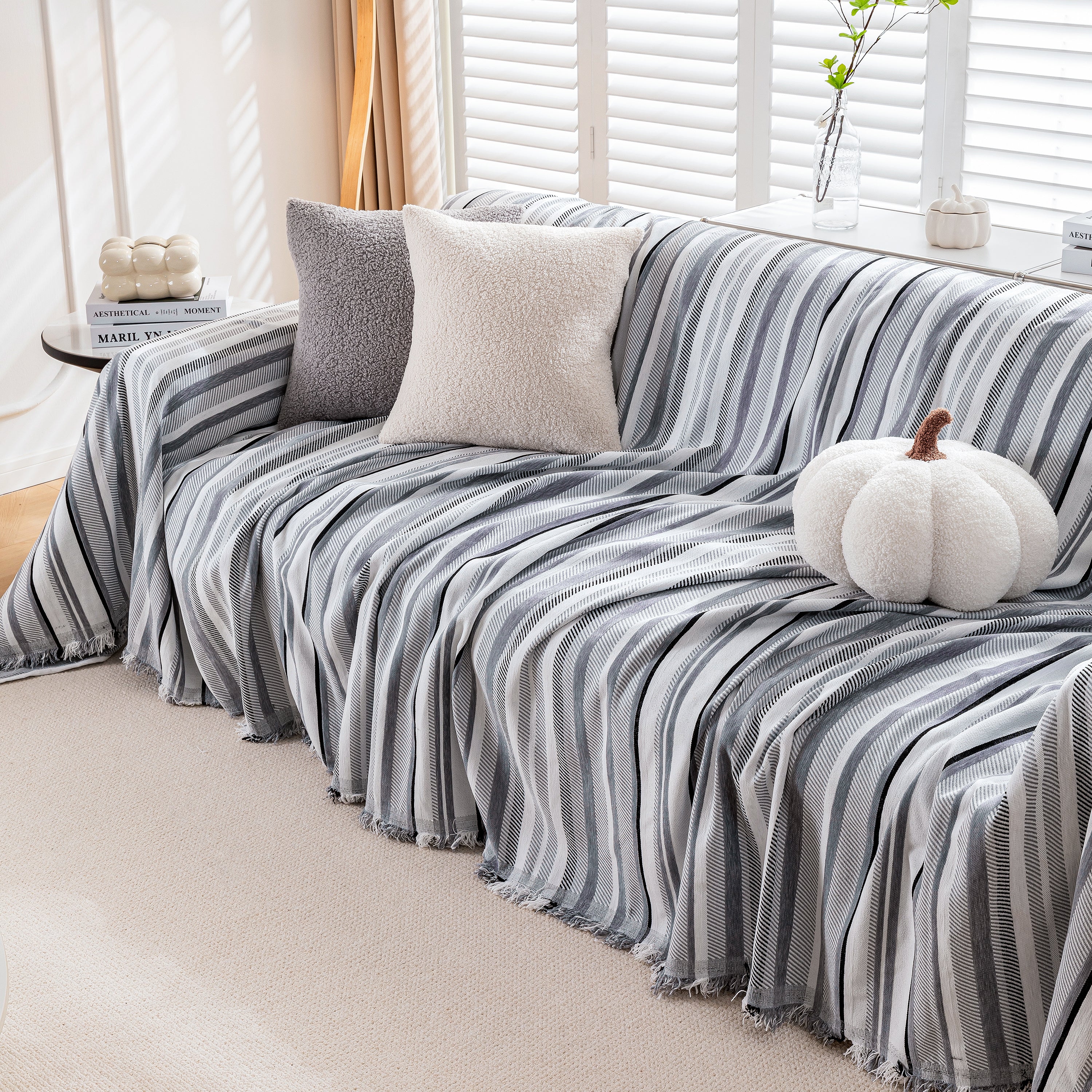 Modern Minimalist Sofa Throw Cover Cotton Knit Throws for Couch Scratch Proof Couch Cover - Image 84