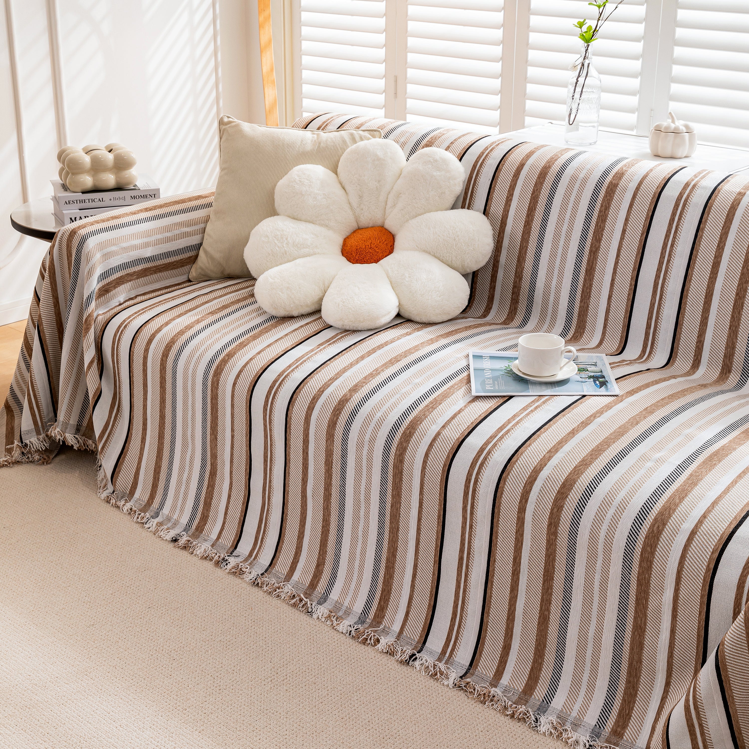 Modern Minimalist Sofa Throw Cover Cotton Knit Throws for Couch Scratch Proof Couch Cover - Image 9