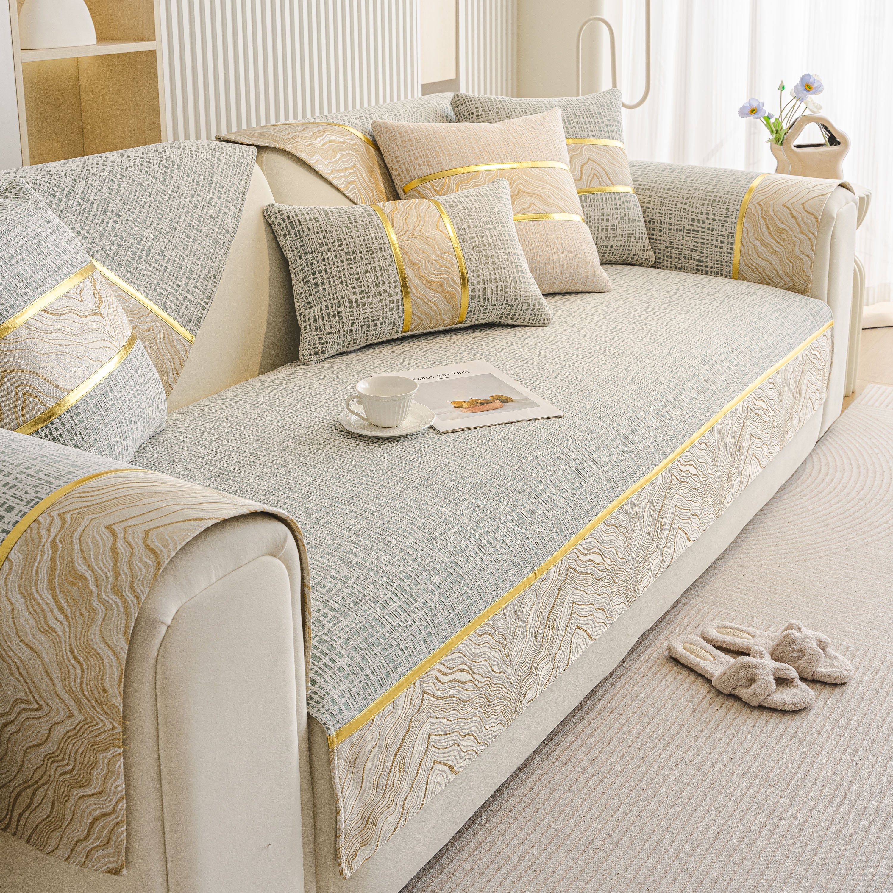 Modern Non-Slip Couch Slipcover, Soft, Durable & Washable Furniture Protector - Image 27