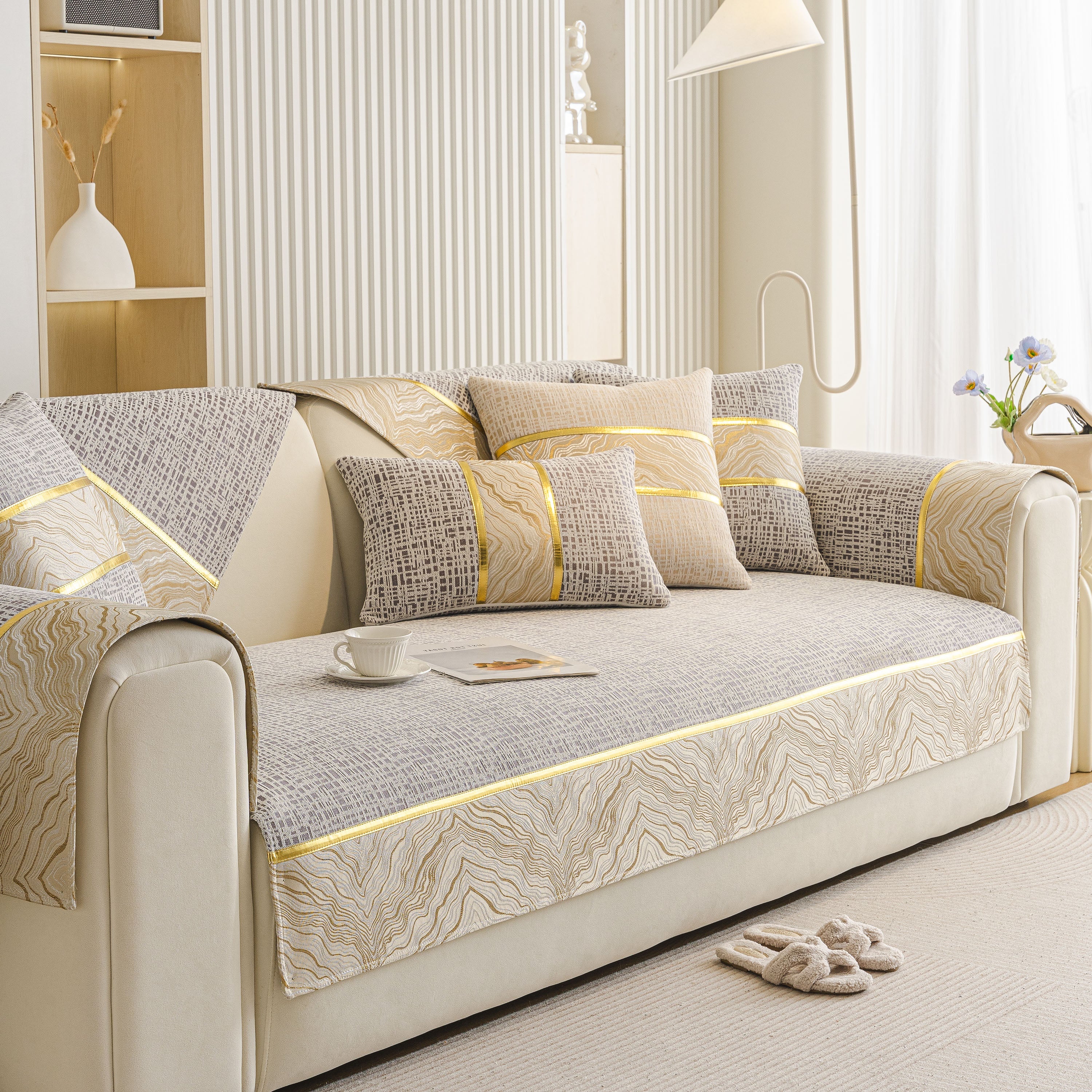 Modern Non-Slip Couch Slipcover, Soft, Durable & Washable Furniture Protector - Image 38