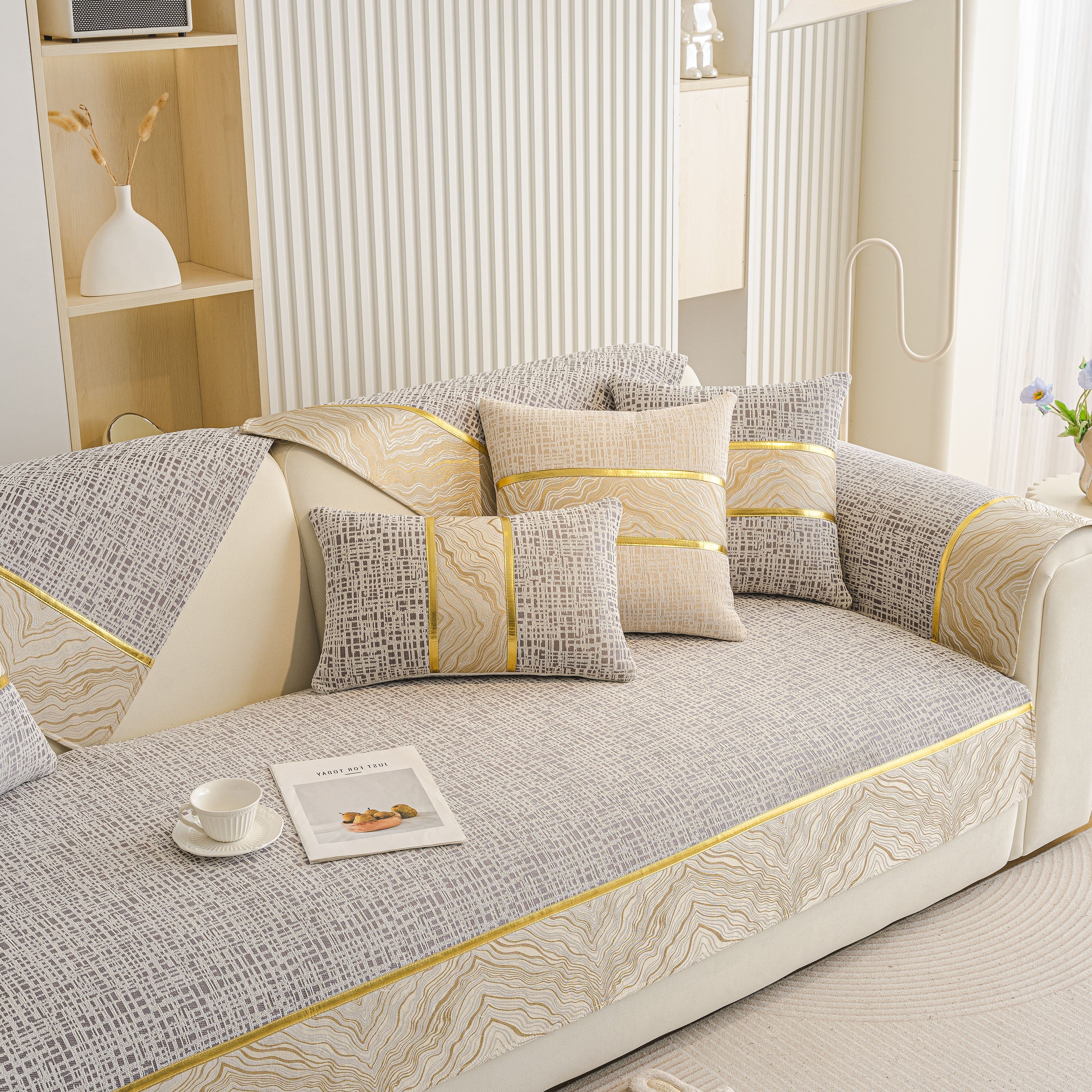 Modern Non-Slip Couch Slipcover, Soft, Durable & Washable Furniture Protector - Image 45