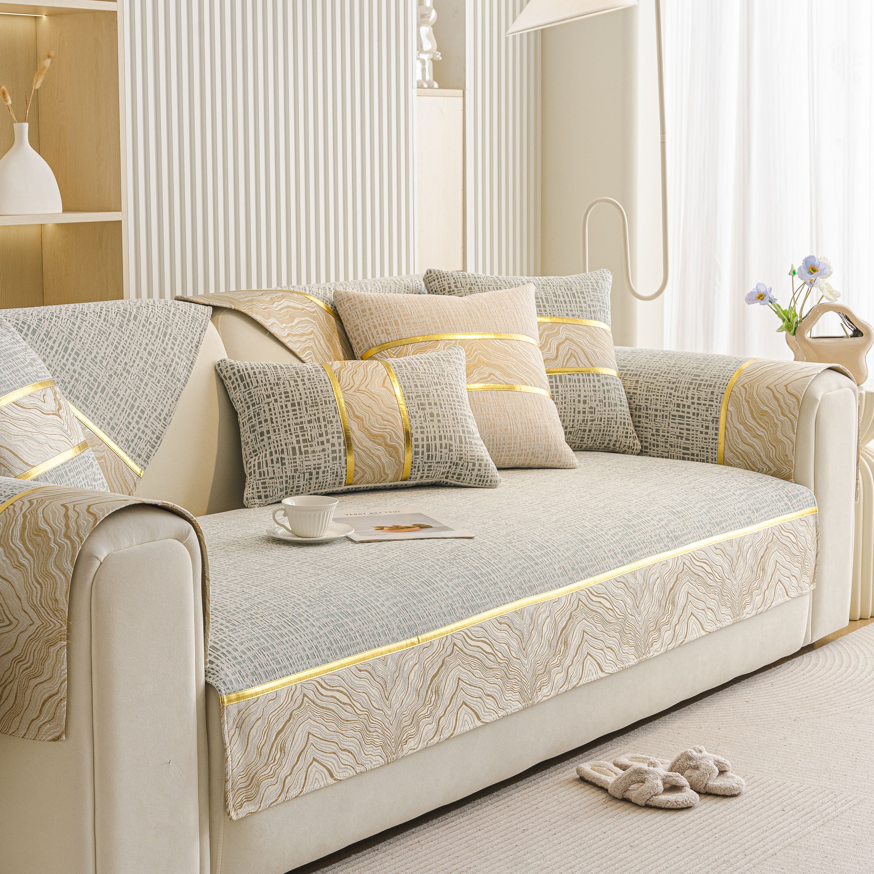 Modern Non-Slip Couch Slipcover, Soft, Durable & Washable Furniture Protector - Image 55