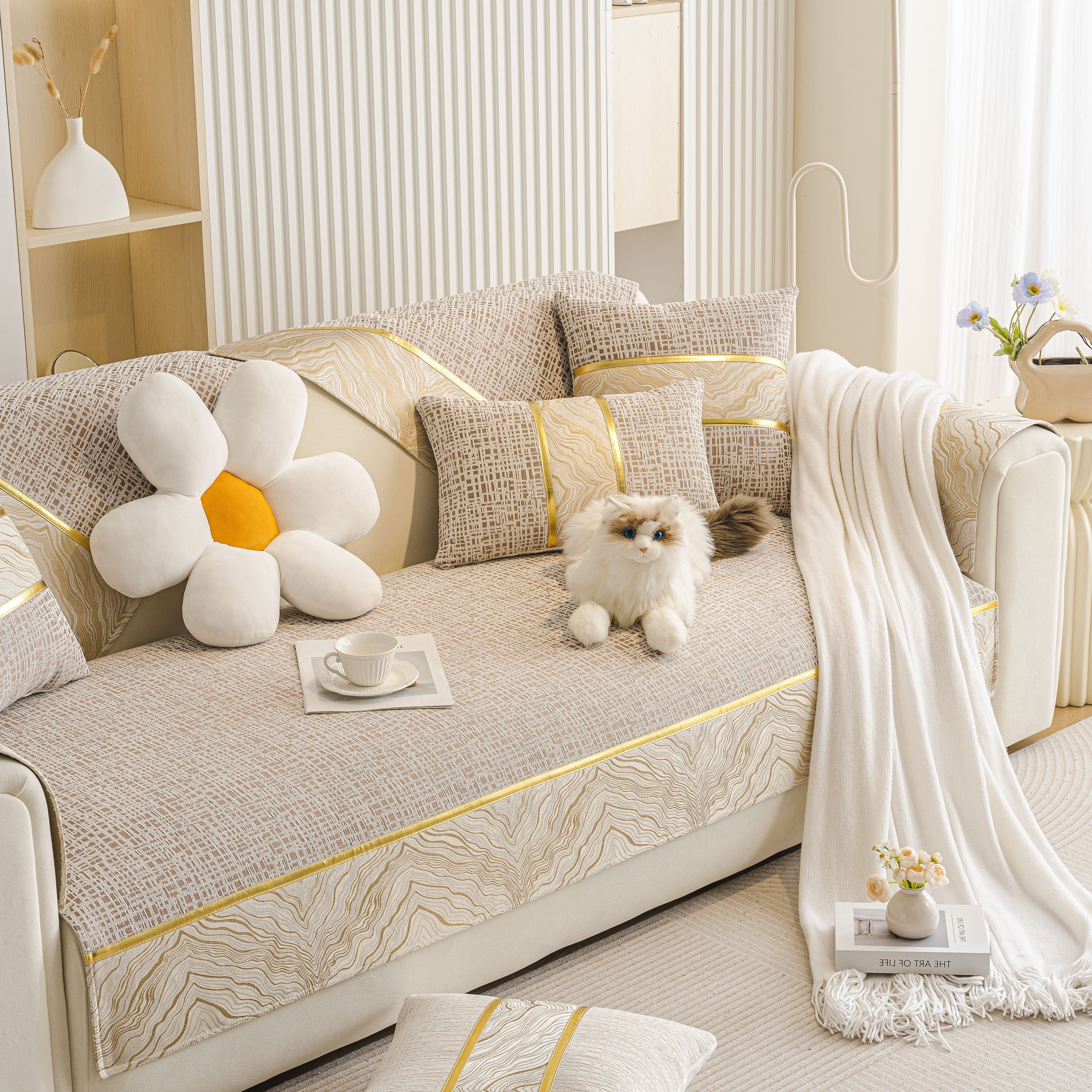 Modern Non-Slip Couch Slipcover, Soft, Durable & Washable Furniture Protector - Image 86