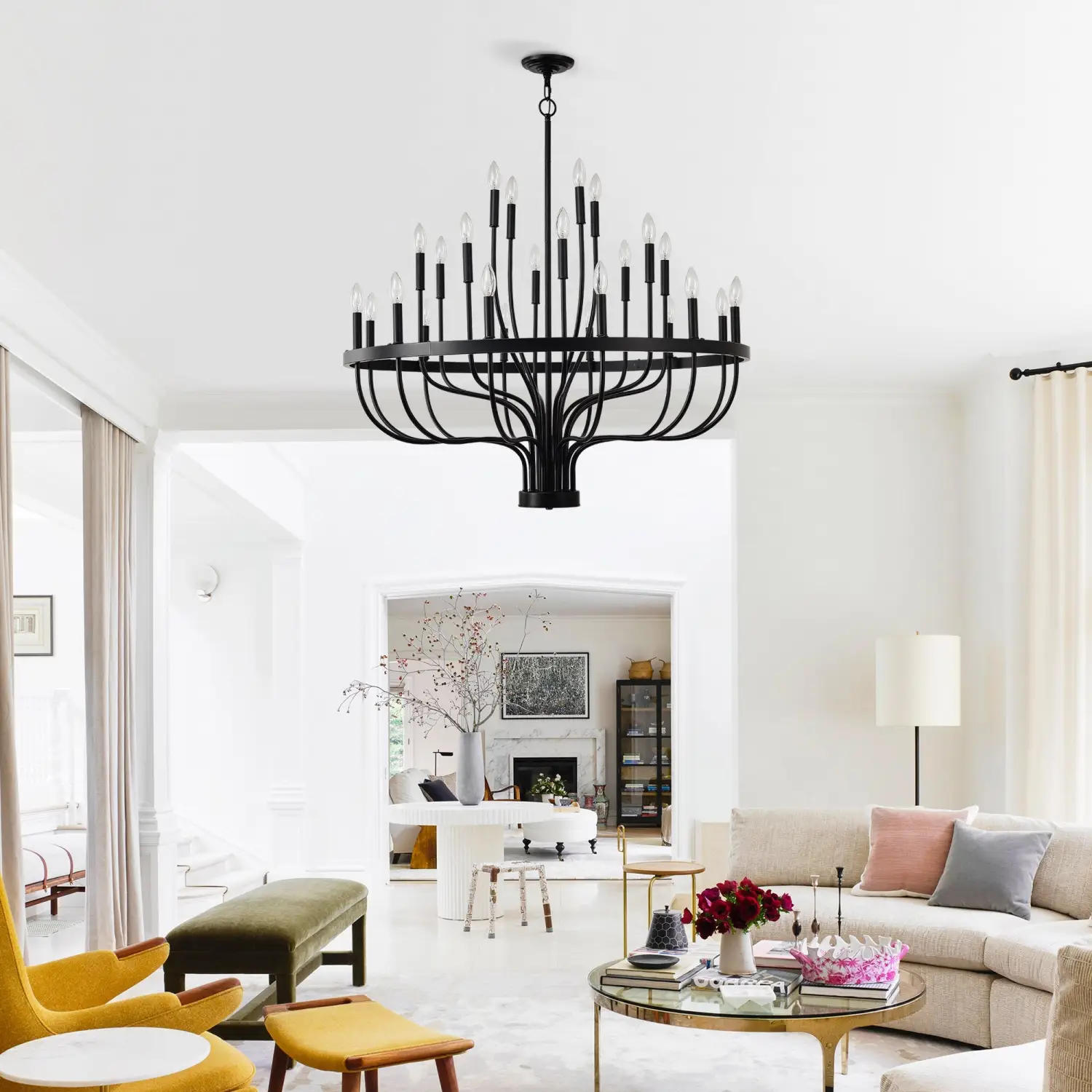 Modern Pendant Light Living Room Chandelier with Adjustable Height - Image 4