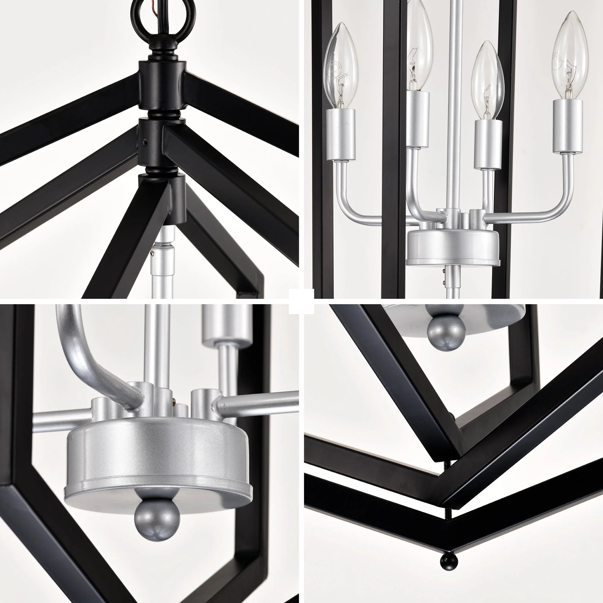 Modern Pendant Lighting with Silver Finish 8-Light Farmhouse Chandelier - Image 7