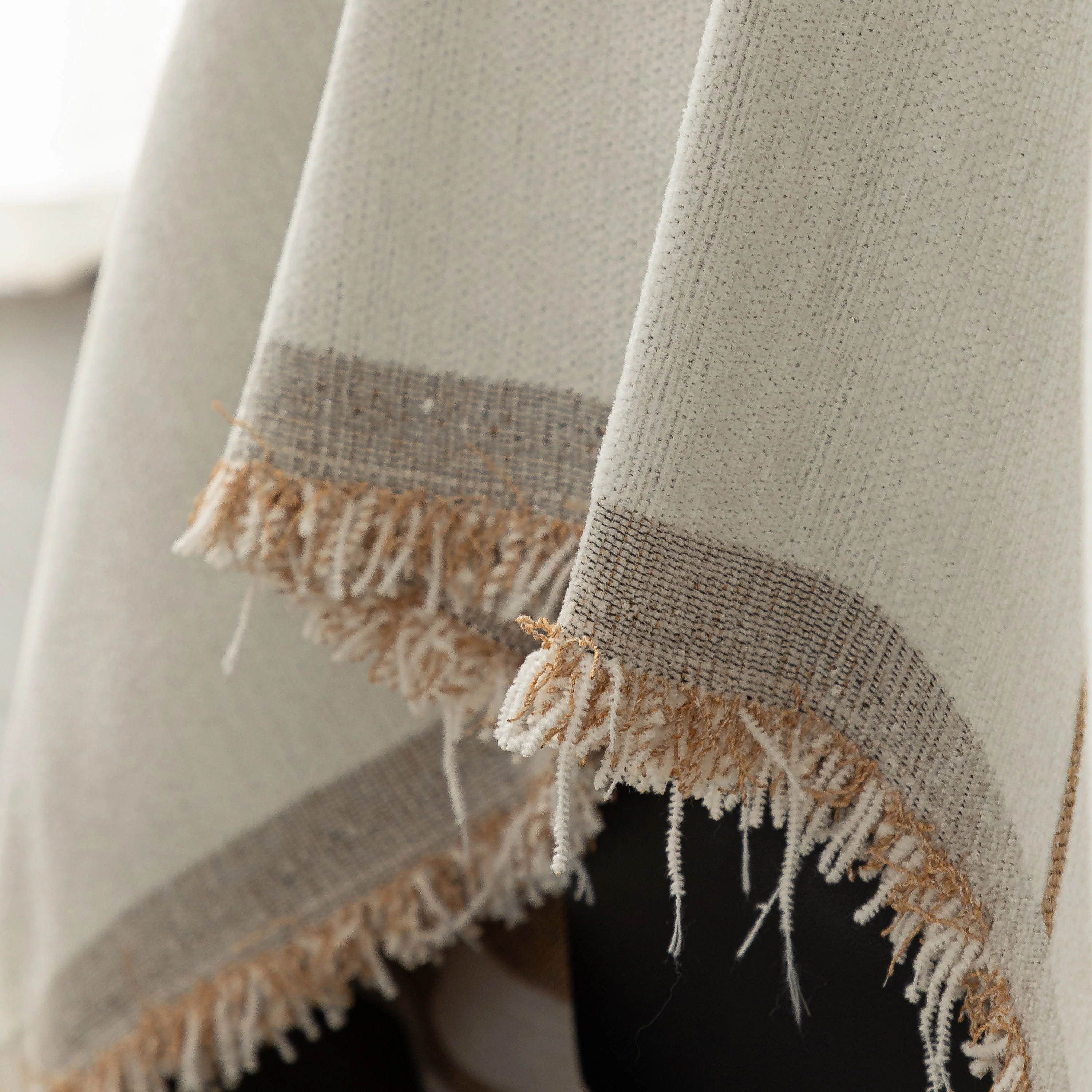 Modern Plaid Heavy Duty Sofa Throw Blanket, Boho Farmhouse Couch Cover with Tassel - Image 47
