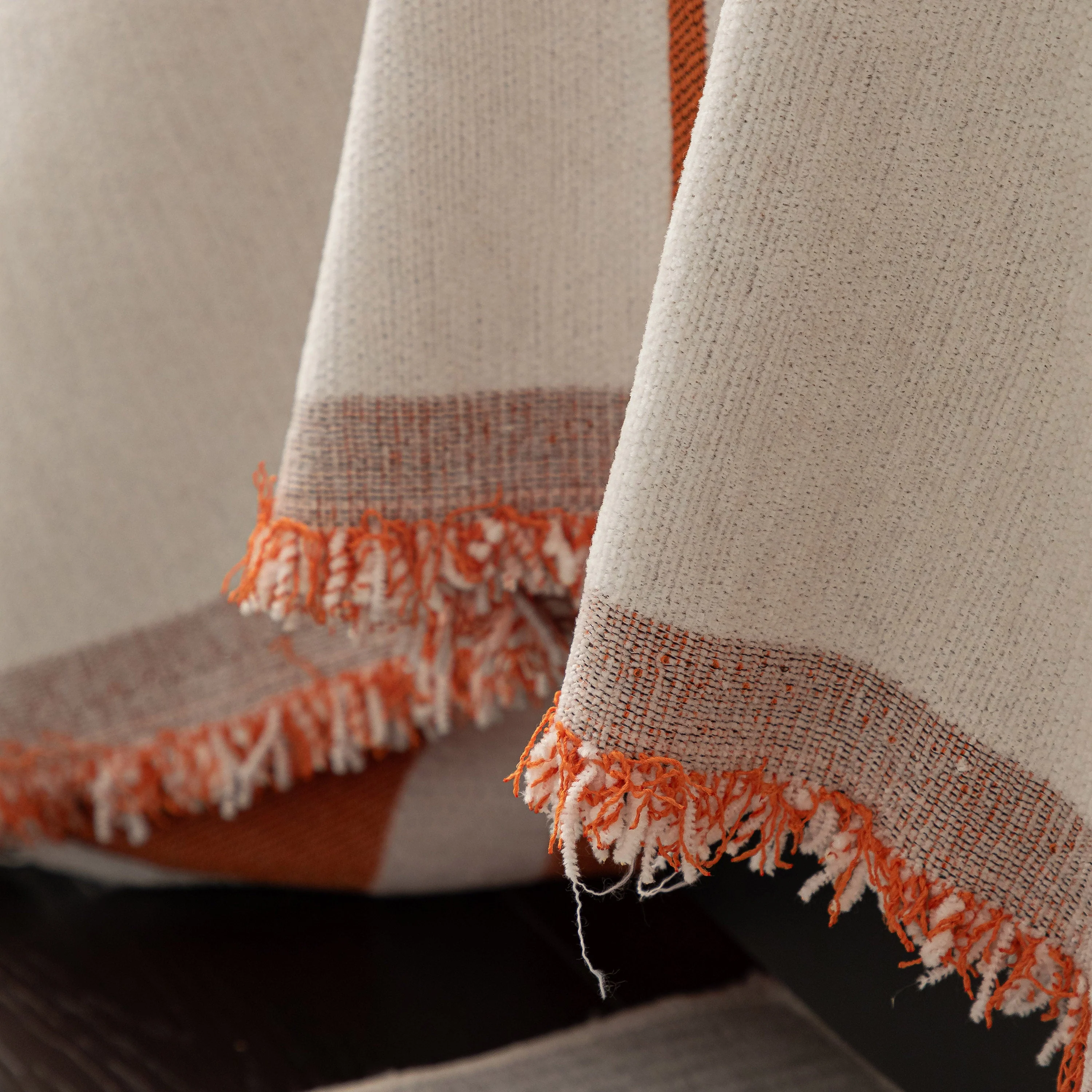 Modern Plaid Heavy Duty Sofa Throw Blanket, Boho Farmhouse Couch Cover with Tassel - Image 66