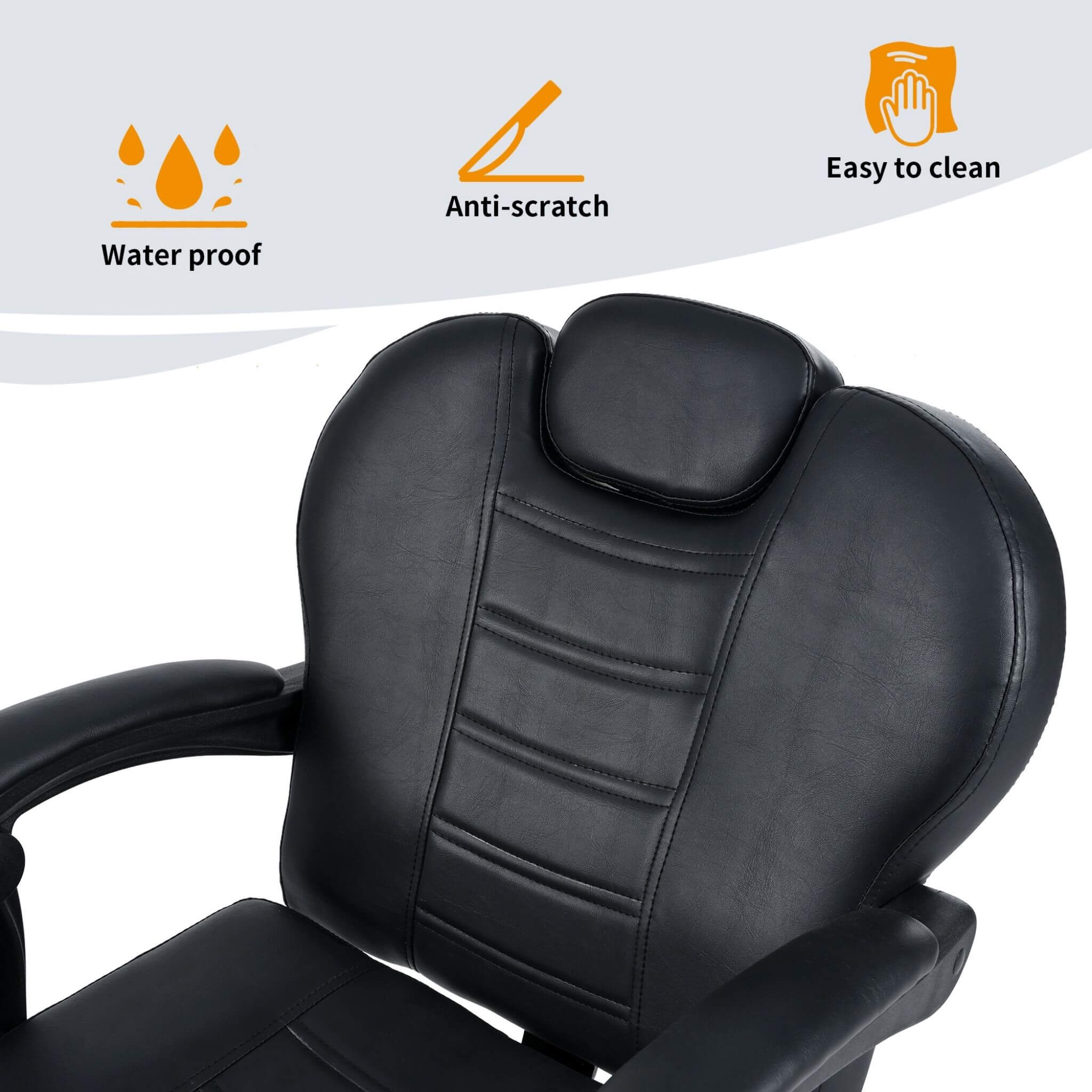 Modern Reclining Barber Chair With Adjustable Headrest And Hydraulic Pump (SAK62751) - Image 9