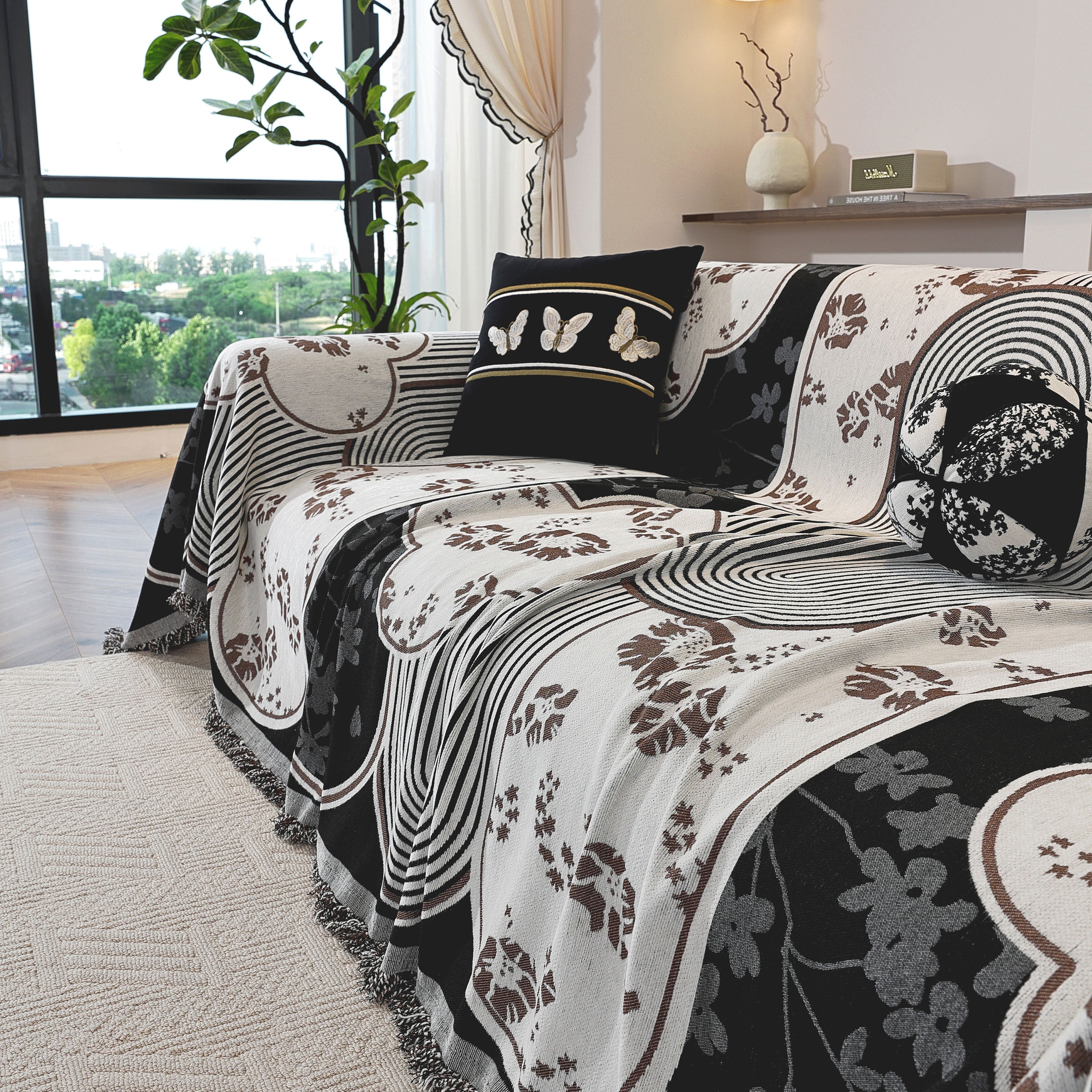 Modern Retro Sofa Throw - Decorative, Washable Chenille Blanket & Couch Protector - Image 11