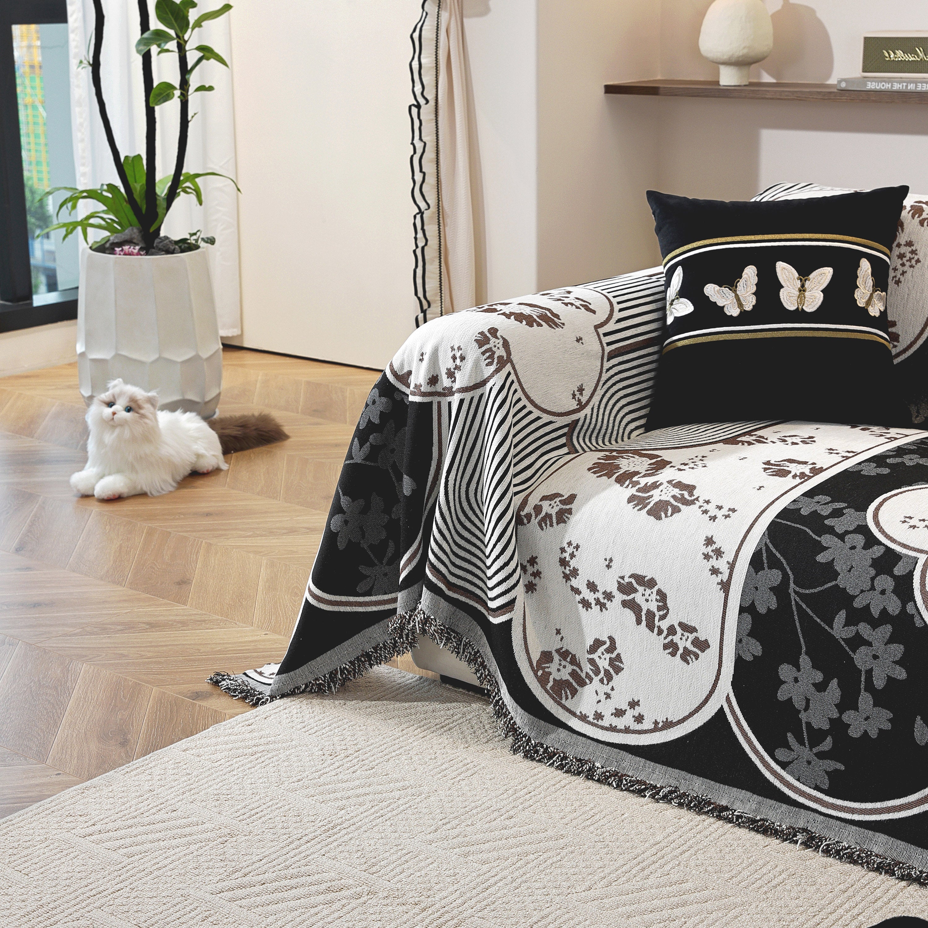 Modern Retro Sofa Throw - Decorative, Washable Chenille Blanket & Couch Protector - Image 12