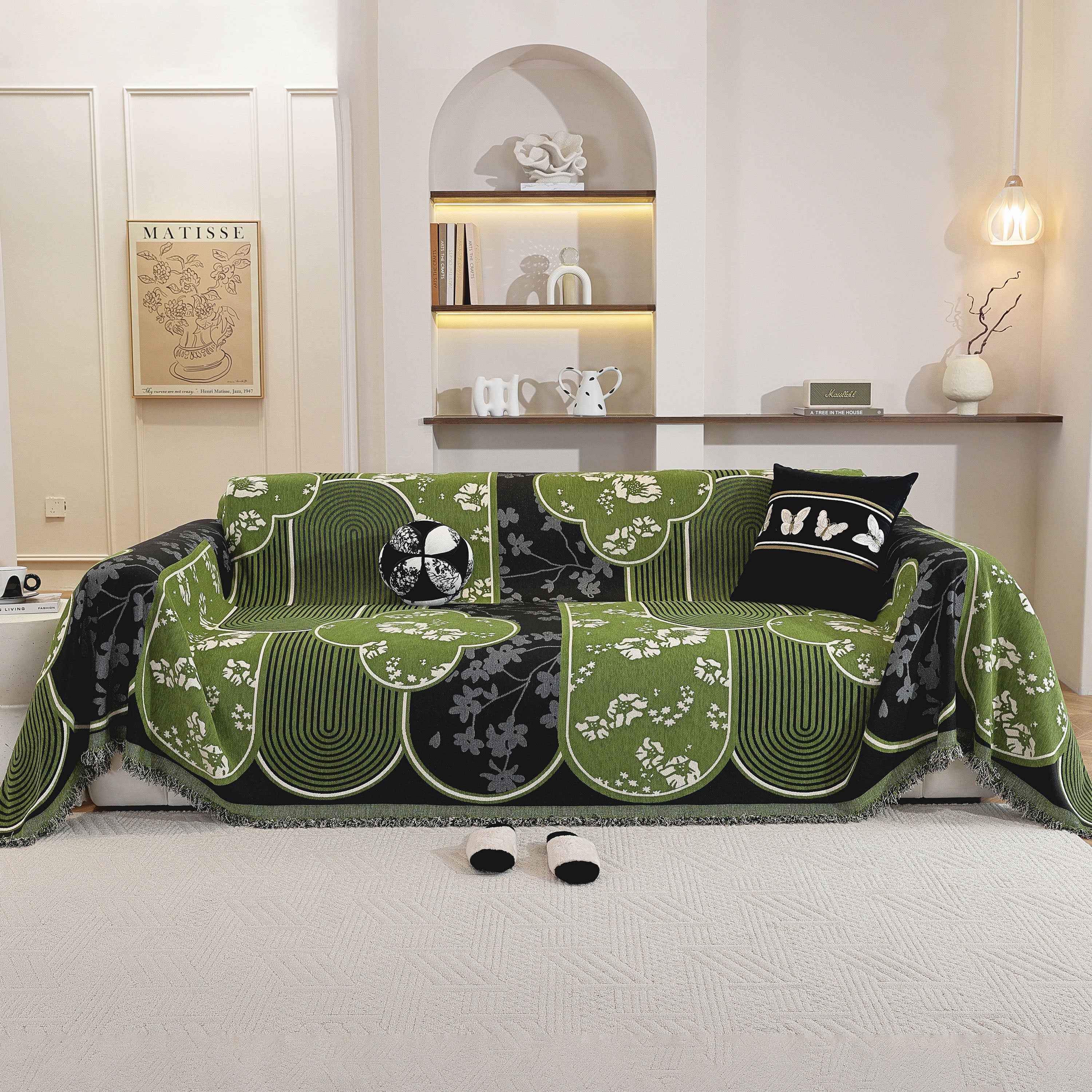 Modern Retro Sofa Throw - Decorative, Washable Chenille Blanket & Couch Protector - Image 17