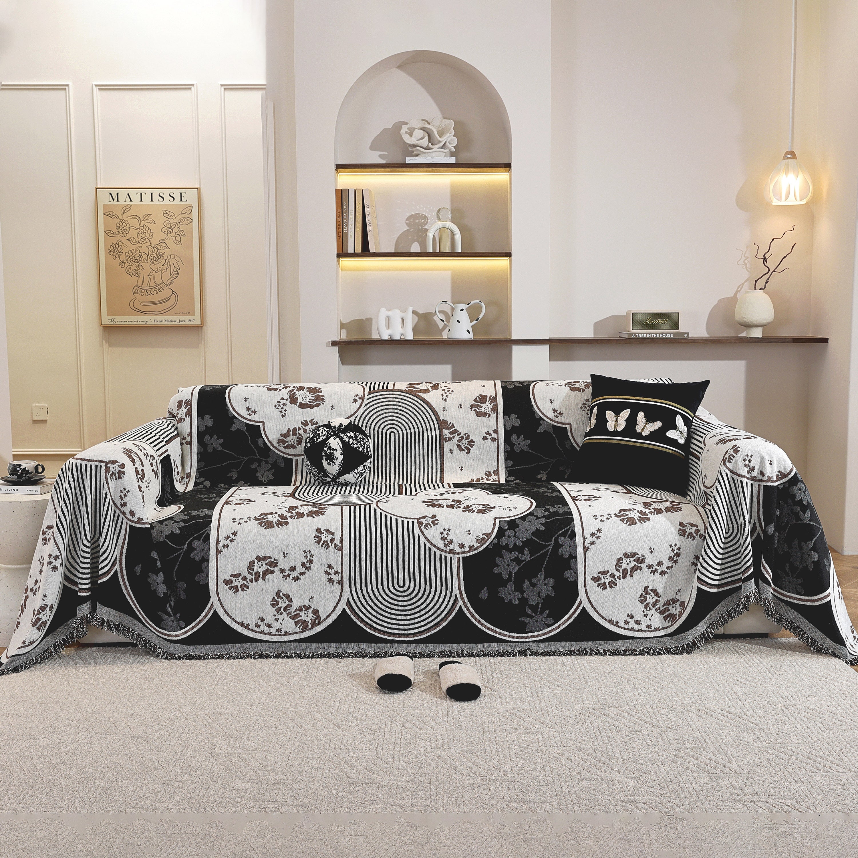 Modern Retro Sofa Throw - Decorative, Washable Chenille Blanket & Couch Protector - Image 2