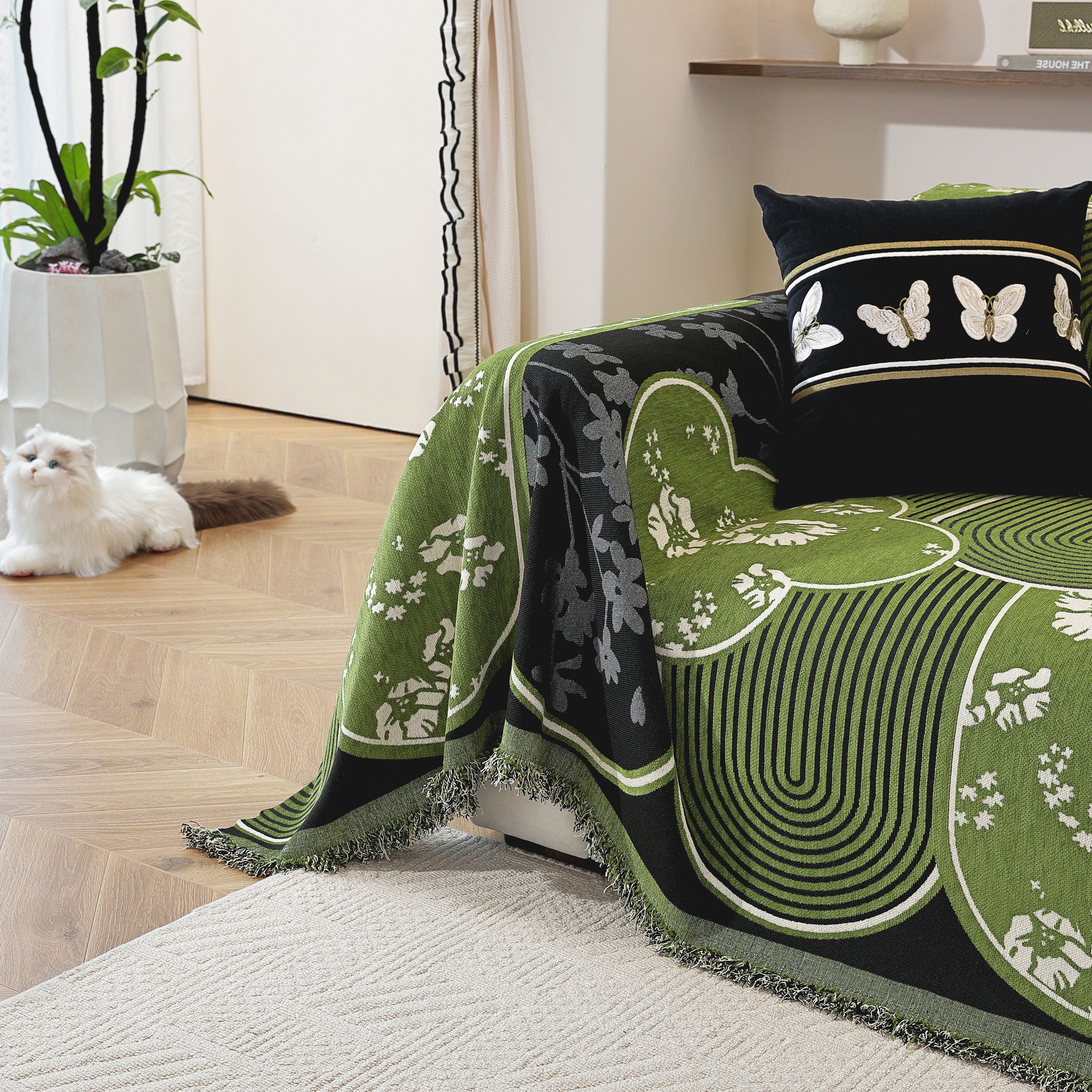 Modern Retro Sofa Throw - Decorative, Washable Chenille Blanket & Couch Protector - Image 20