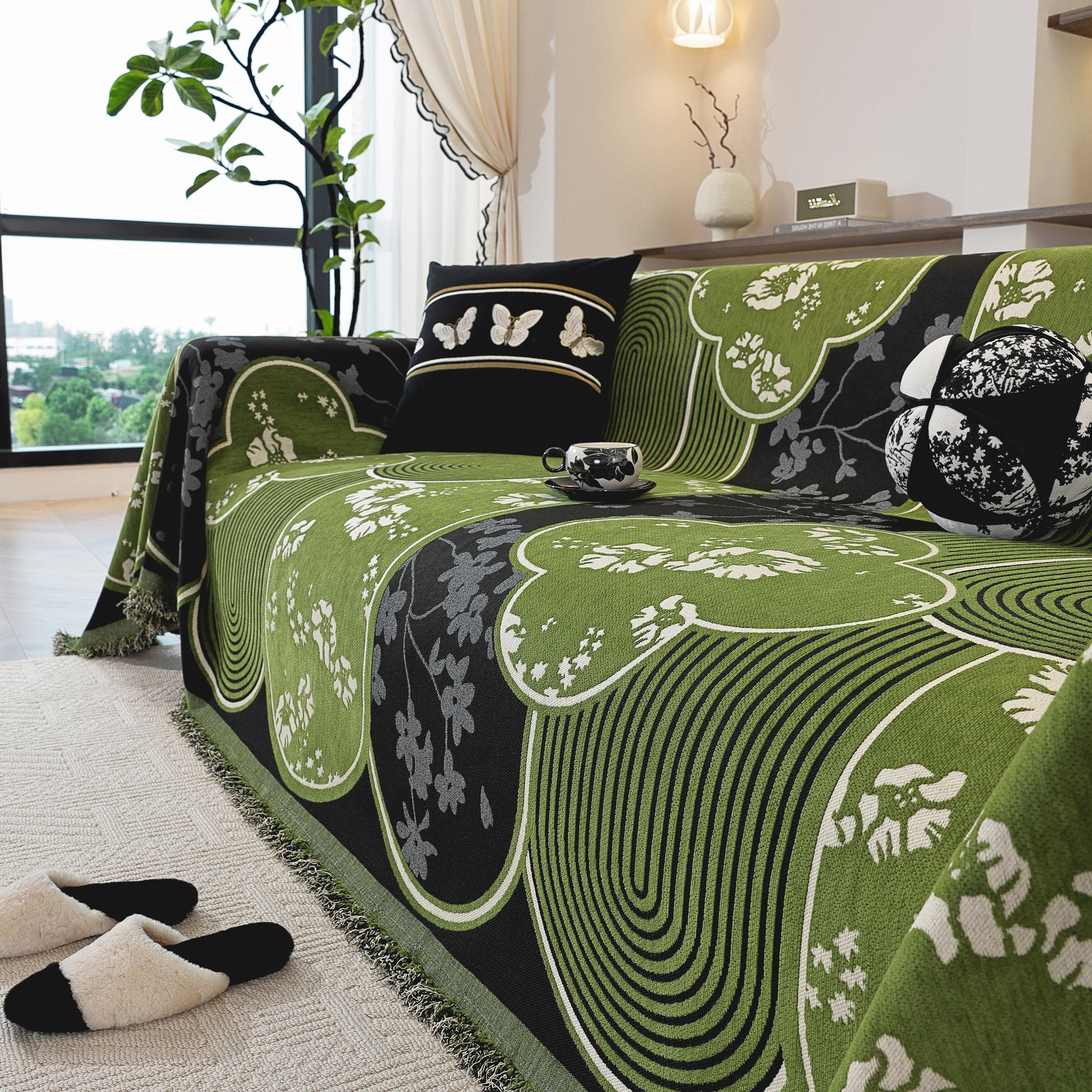 Modern Retro Sofa Throw - Decorative, Washable Chenille Blanket & Couch Protector - Image 23
