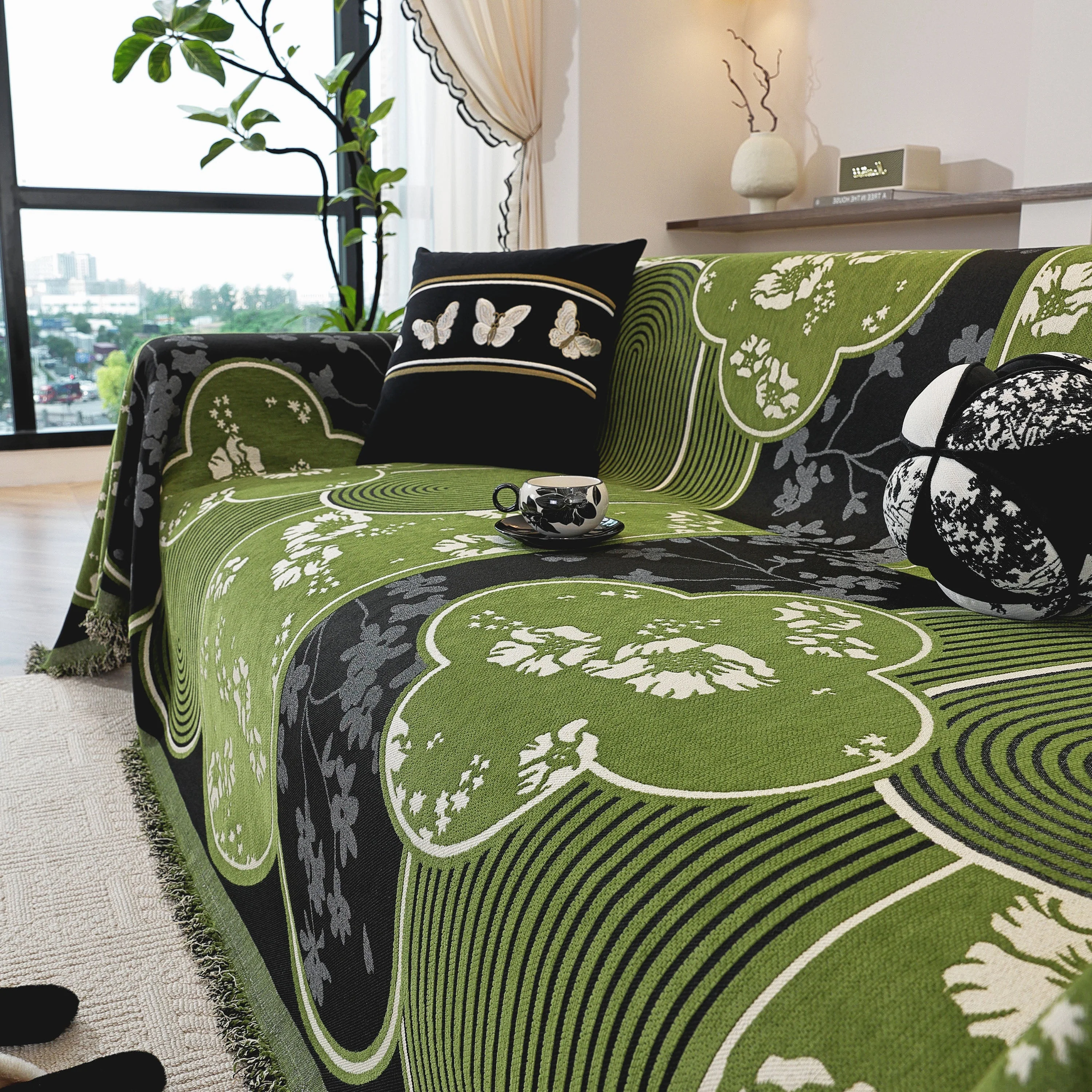 Modern Retro Sofa Throw - Decorative, Washable Chenille Blanket & Couch Protector - Image 24