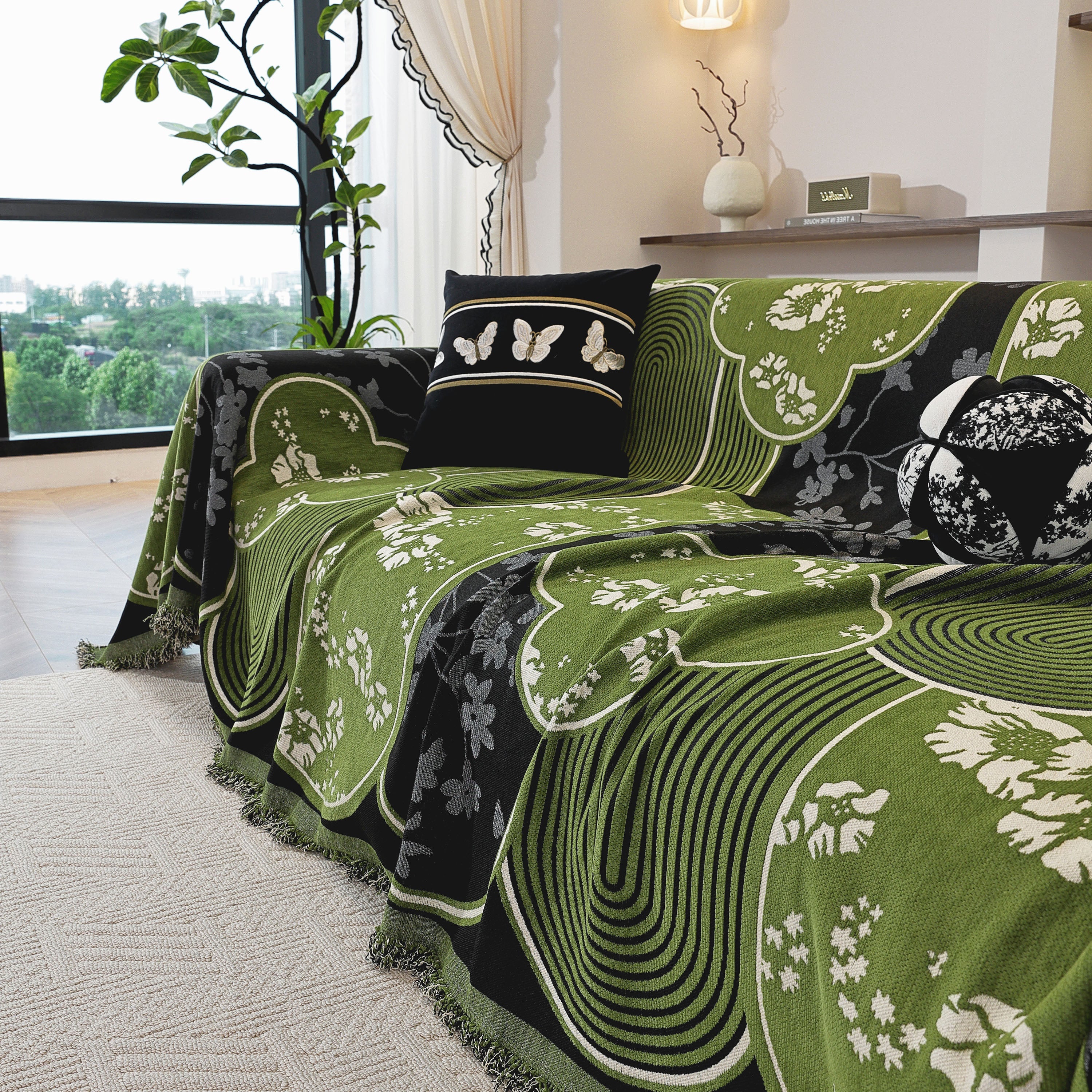 Modern Retro Sofa Throw - Decorative, Washable Chenille Blanket & Couch Protector - Image 27