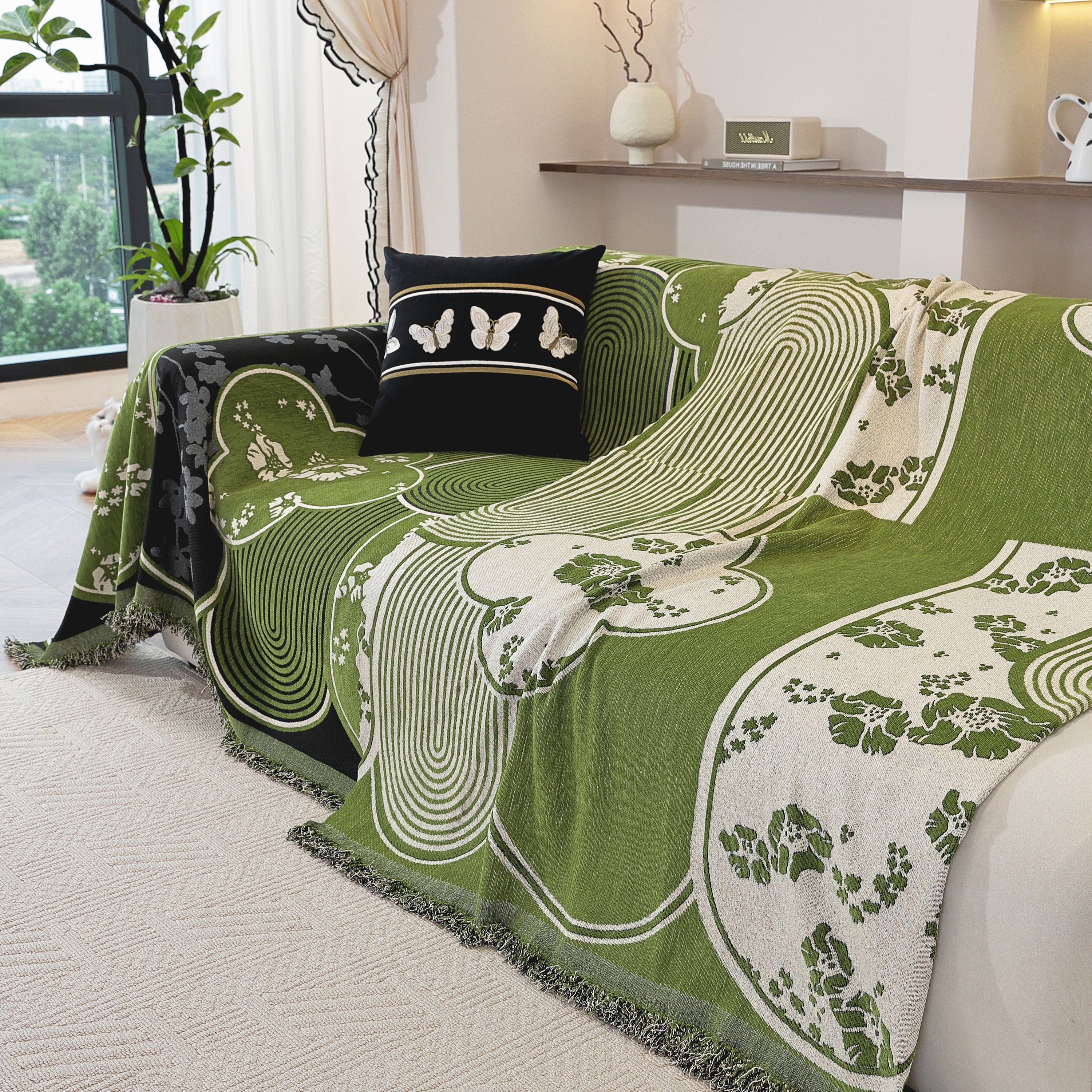 Modern Retro Sofa Throw - Decorative, Washable Chenille Blanket & Couch Protector - Image 29