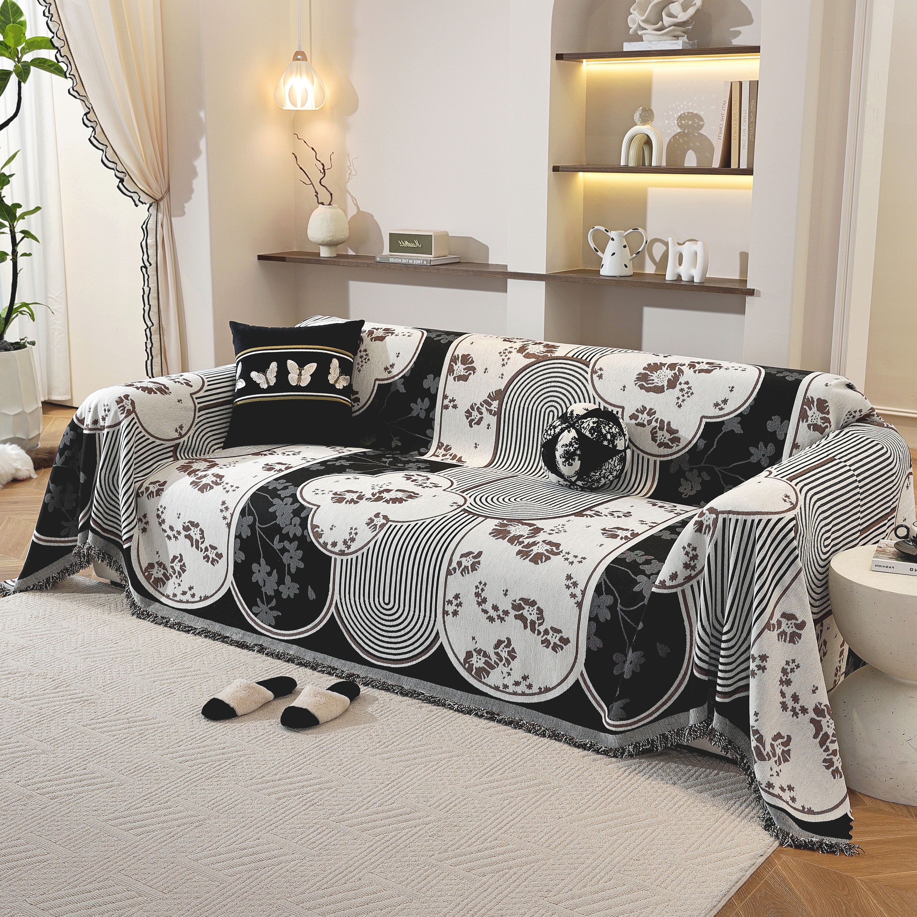 Modern Retro Sofa Throw - Decorative, Washable Chenille Blanket & Couch Protector - Image 3
