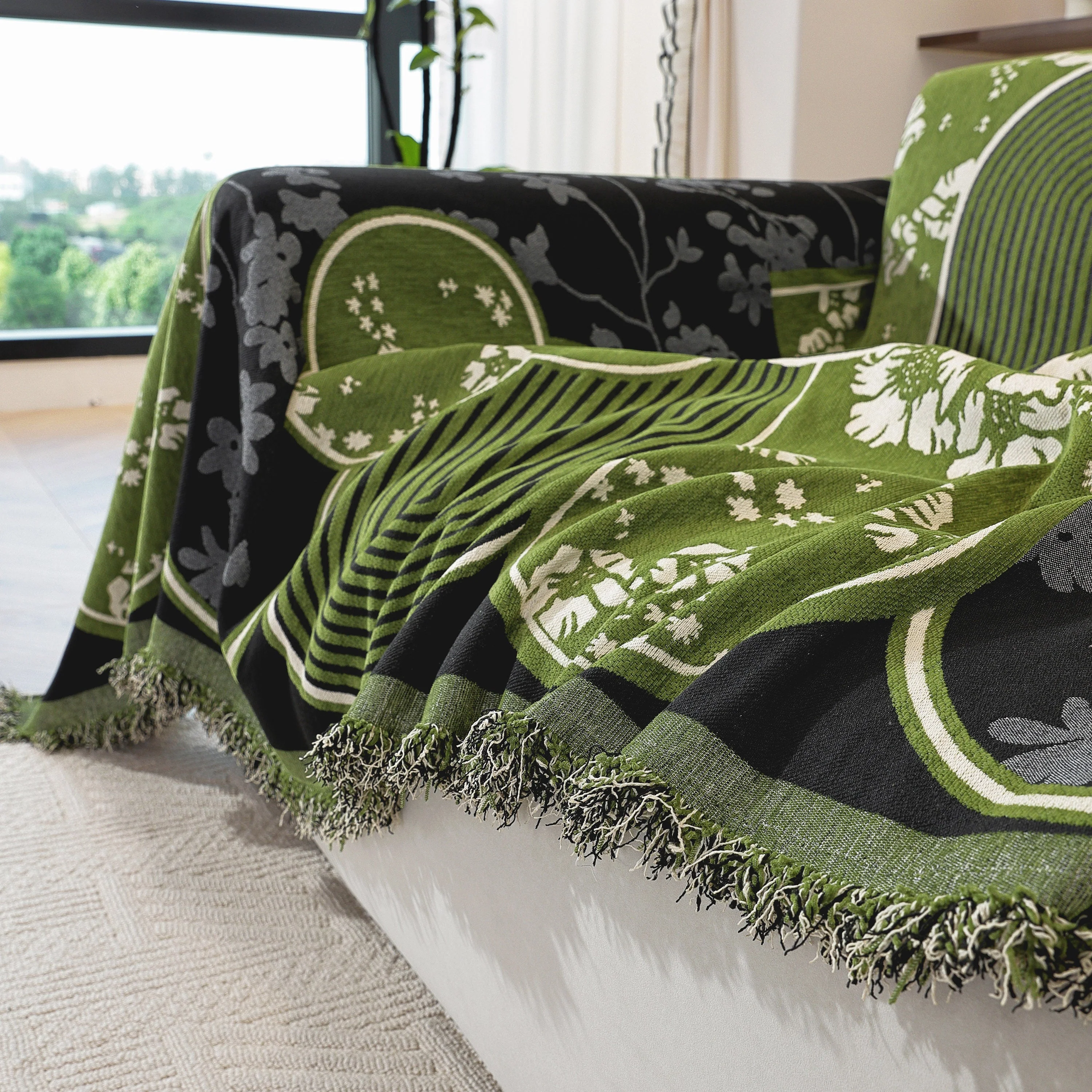 Modern Retro Sofa Throw - Decorative, Washable Chenille Blanket & Couch Protector - Image 30