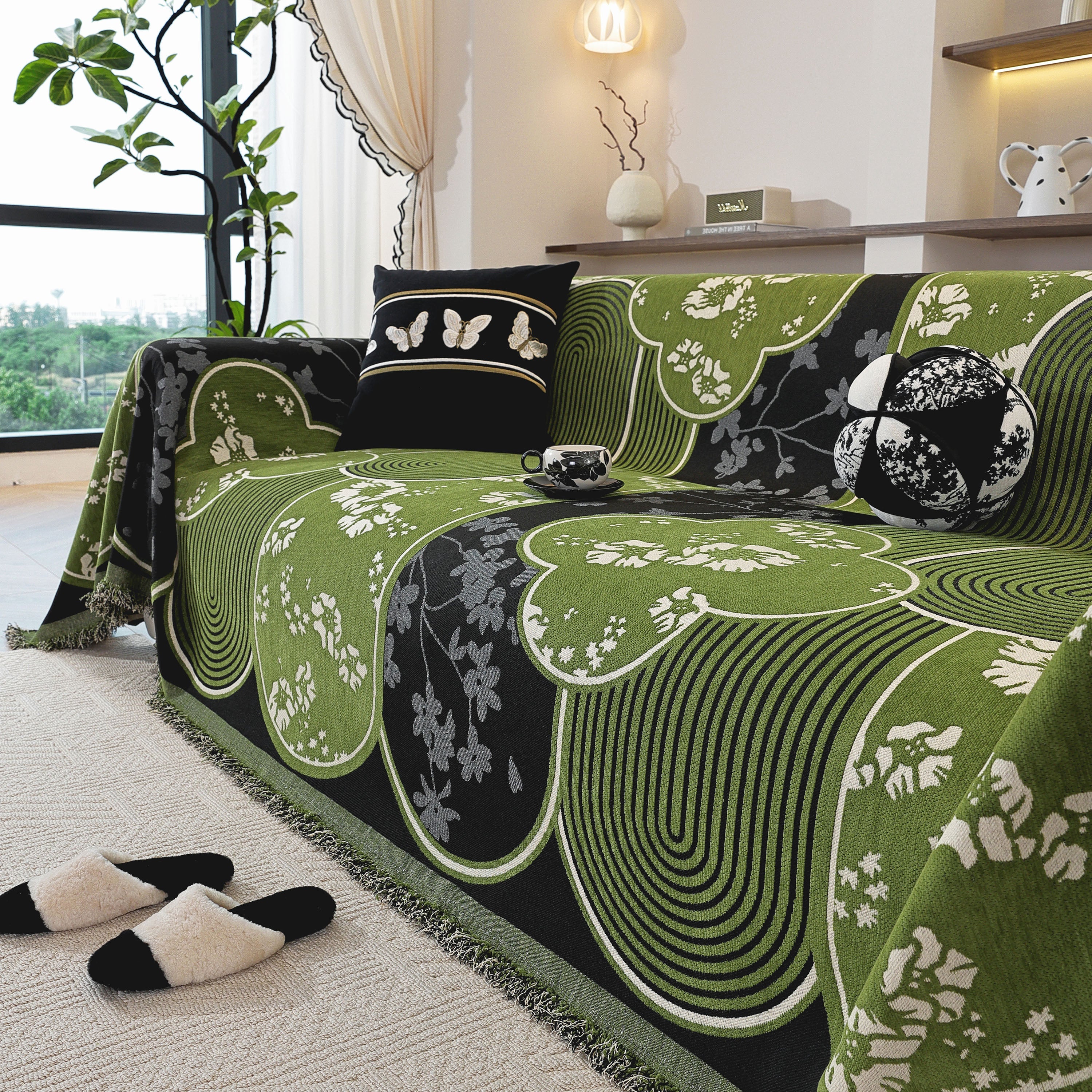 Modern Retro Sofa Throw - Decorative, Washable Chenille Blanket & Couch Protector - Image 32