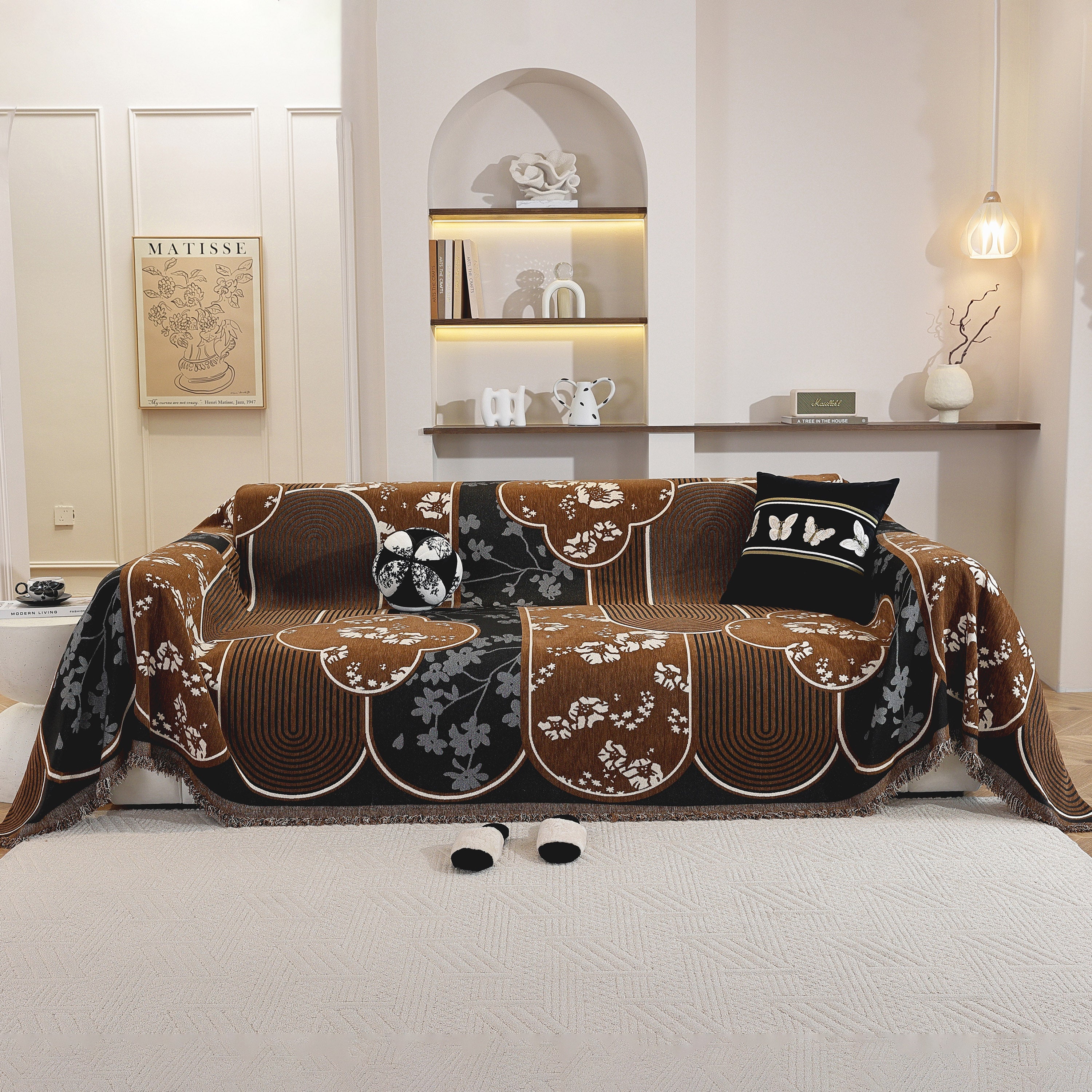 Modern Retro Sofa Throw - Decorative, Washable Chenille Blanket & Couch Protector - Image 33