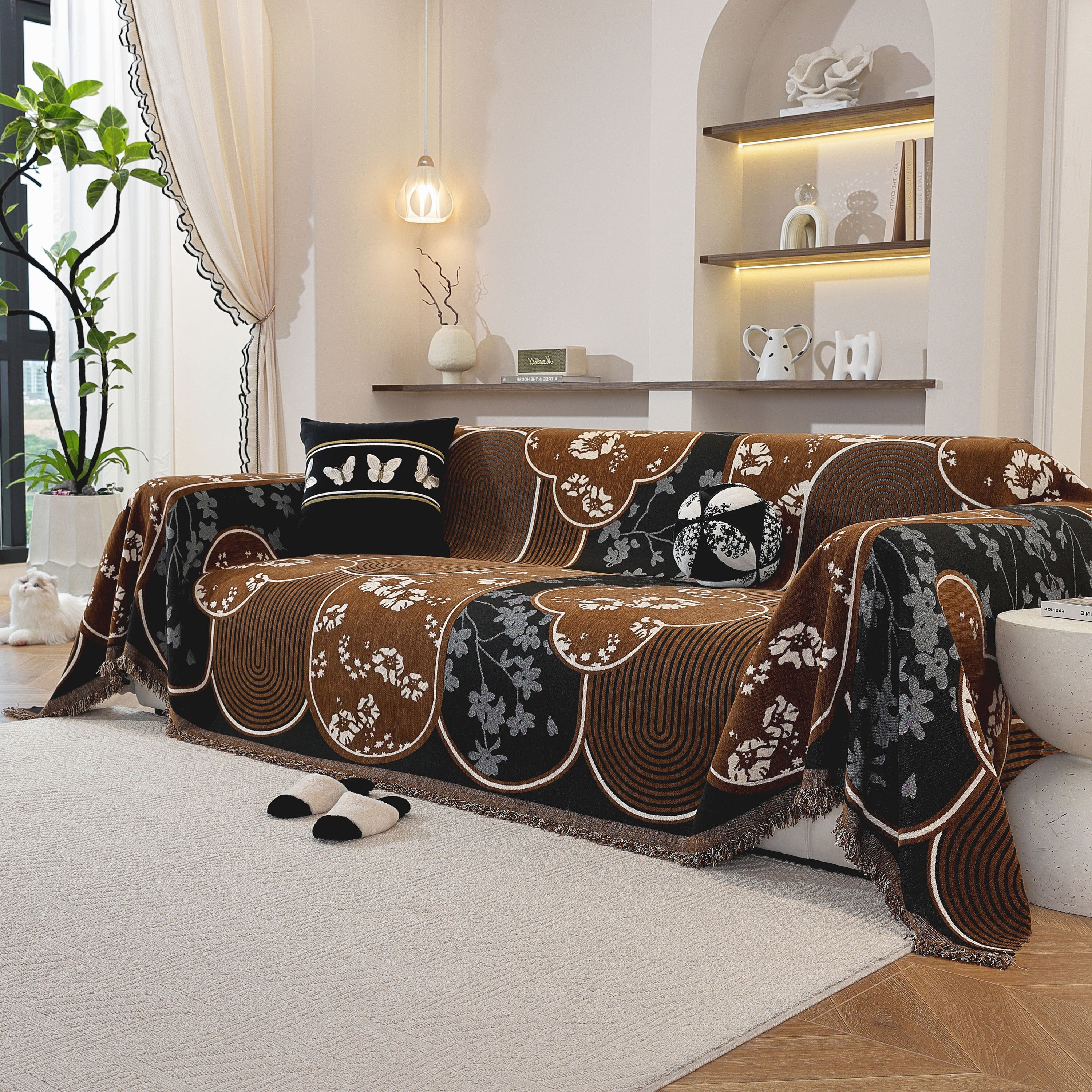 Modern Retro Sofa Throw - Decorative, Washable Chenille Blanket & Couch Protector - Image 36