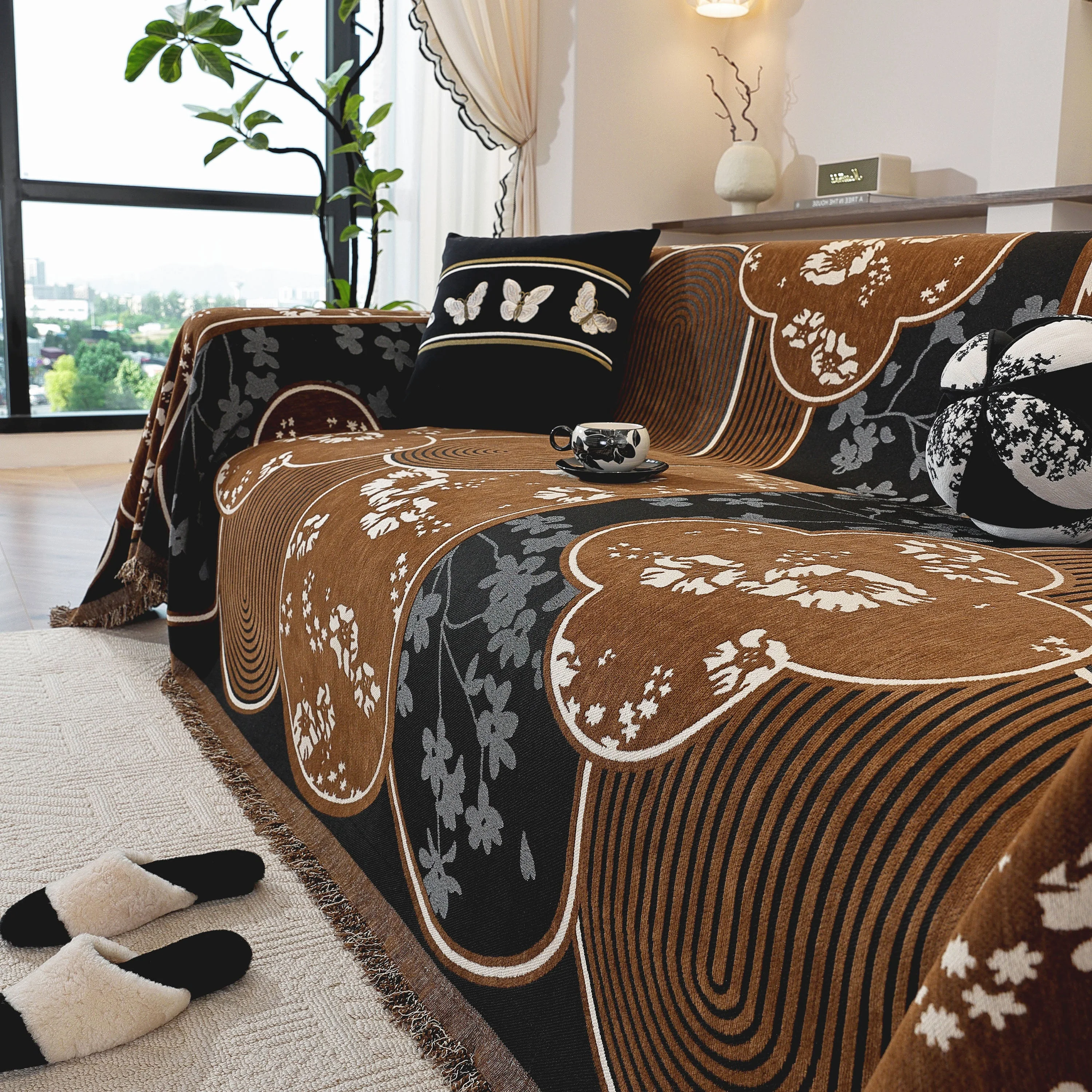 Modern Retro Sofa Throw - Decorative, Washable Chenille Blanket & Couch Protector - Image 39