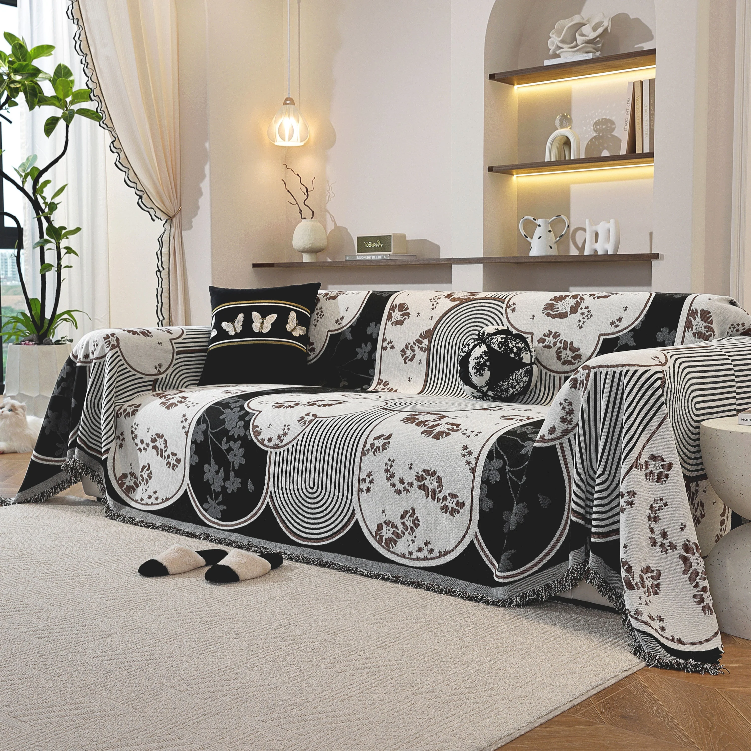 Modern Retro Sofa Throw - Decorative, Washable Chenille Blanket & Couch Protector - Image 4