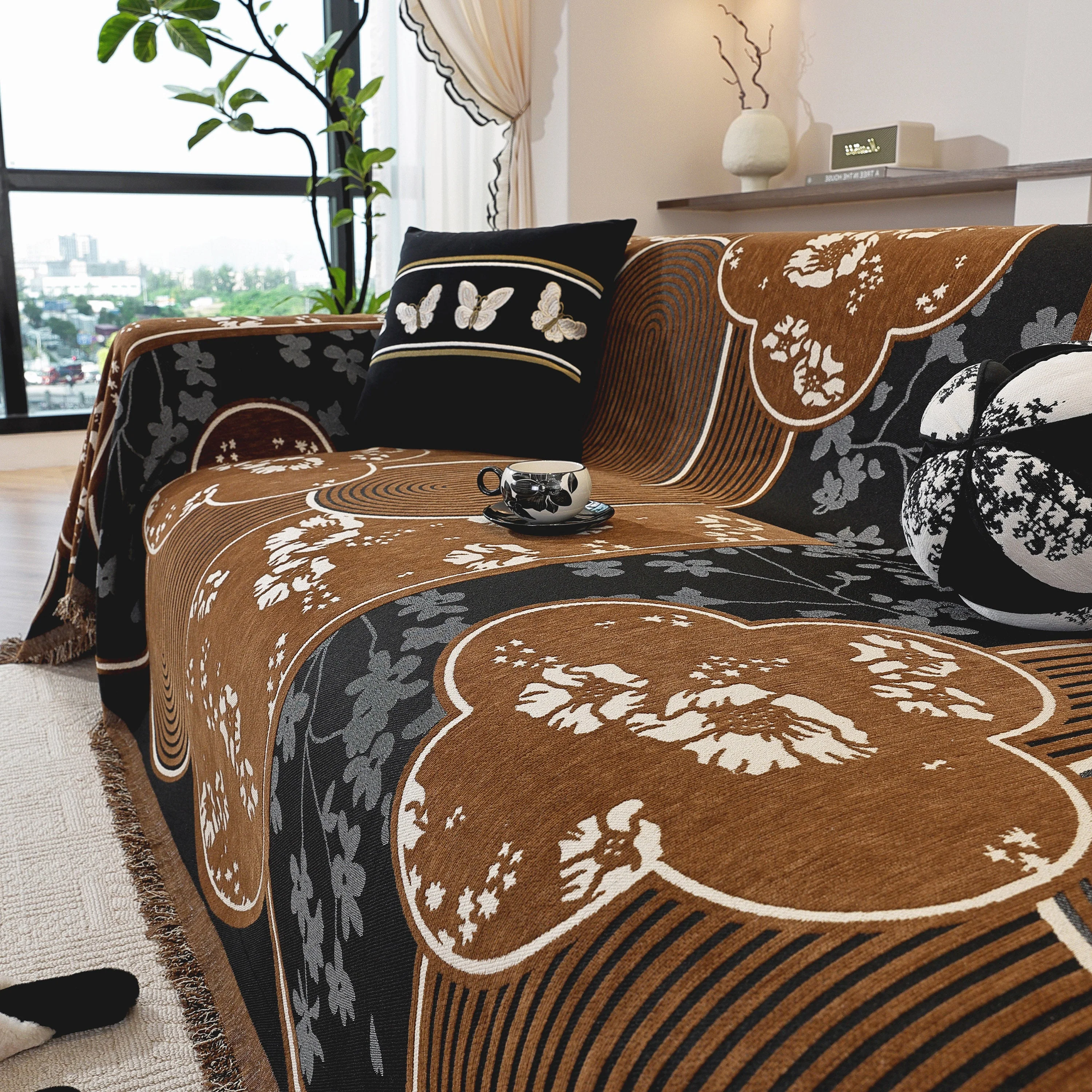 Modern Retro Sofa Throw - Decorative, Washable Chenille Blanket & Couch Protector - Image 40