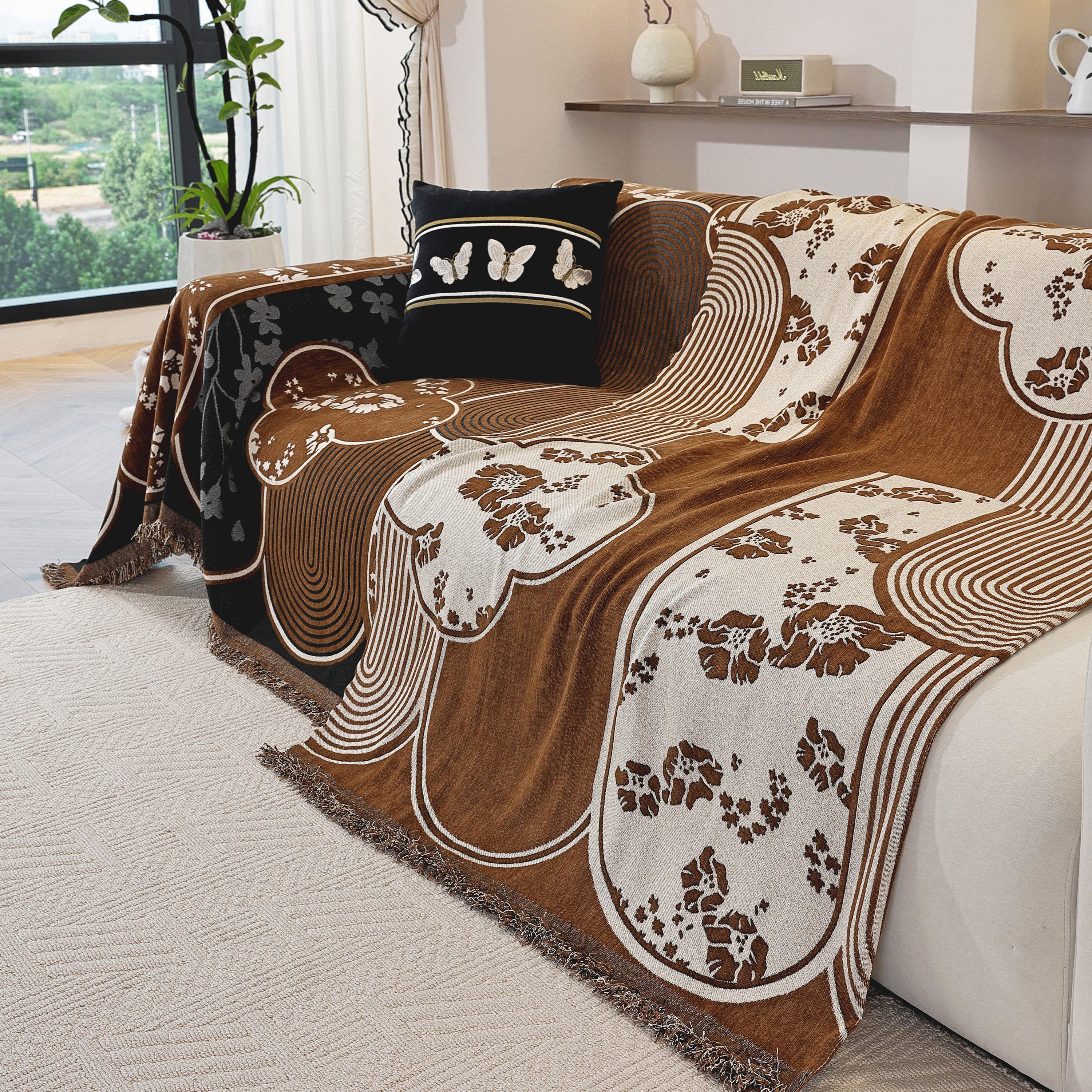 Modern Retro Sofa Throw - Decorative, Washable Chenille Blanket & Couch Protector - Image 44