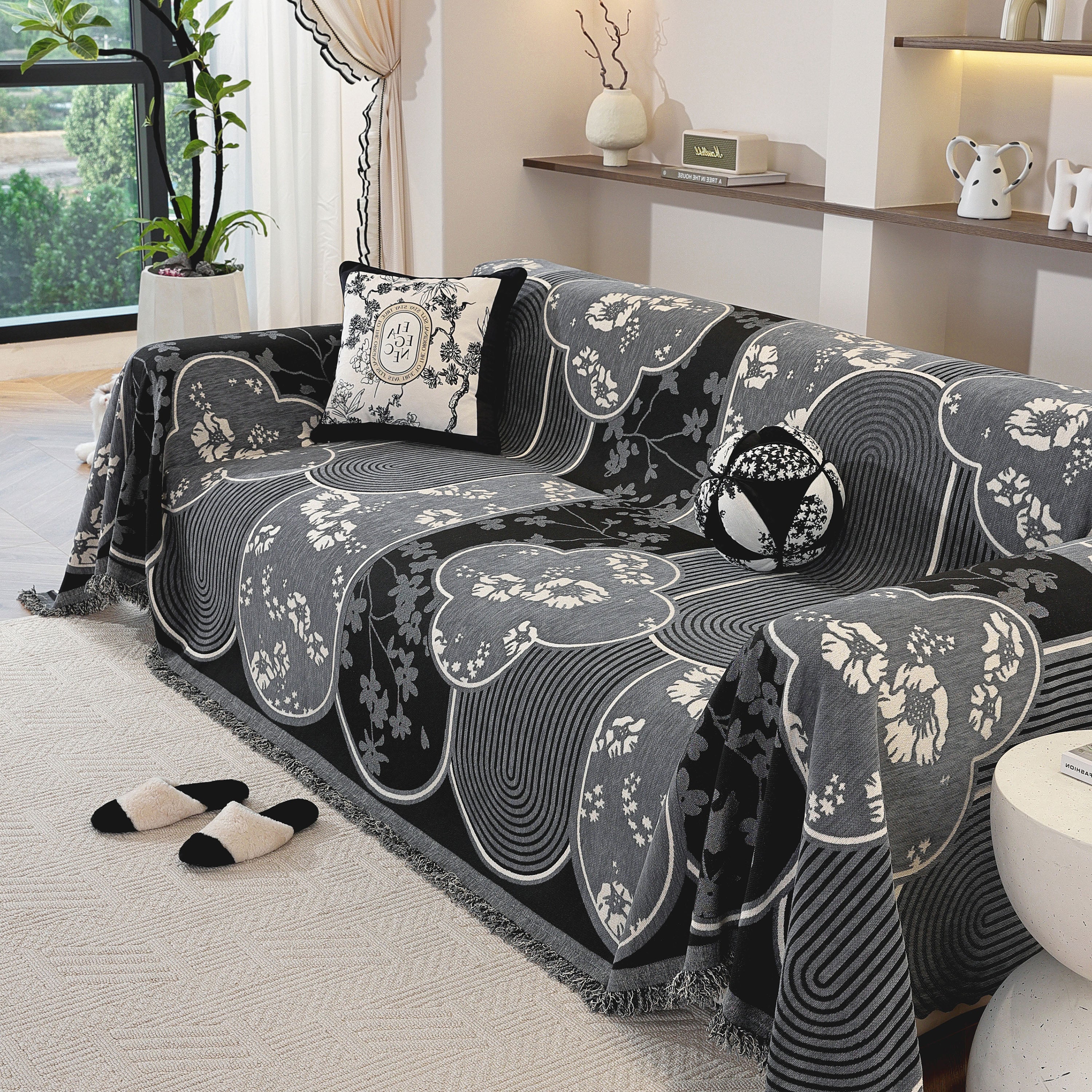 Modern Retro Sofa Throw - Decorative, Washable Chenille Blanket & Couch Protector - Image 48
