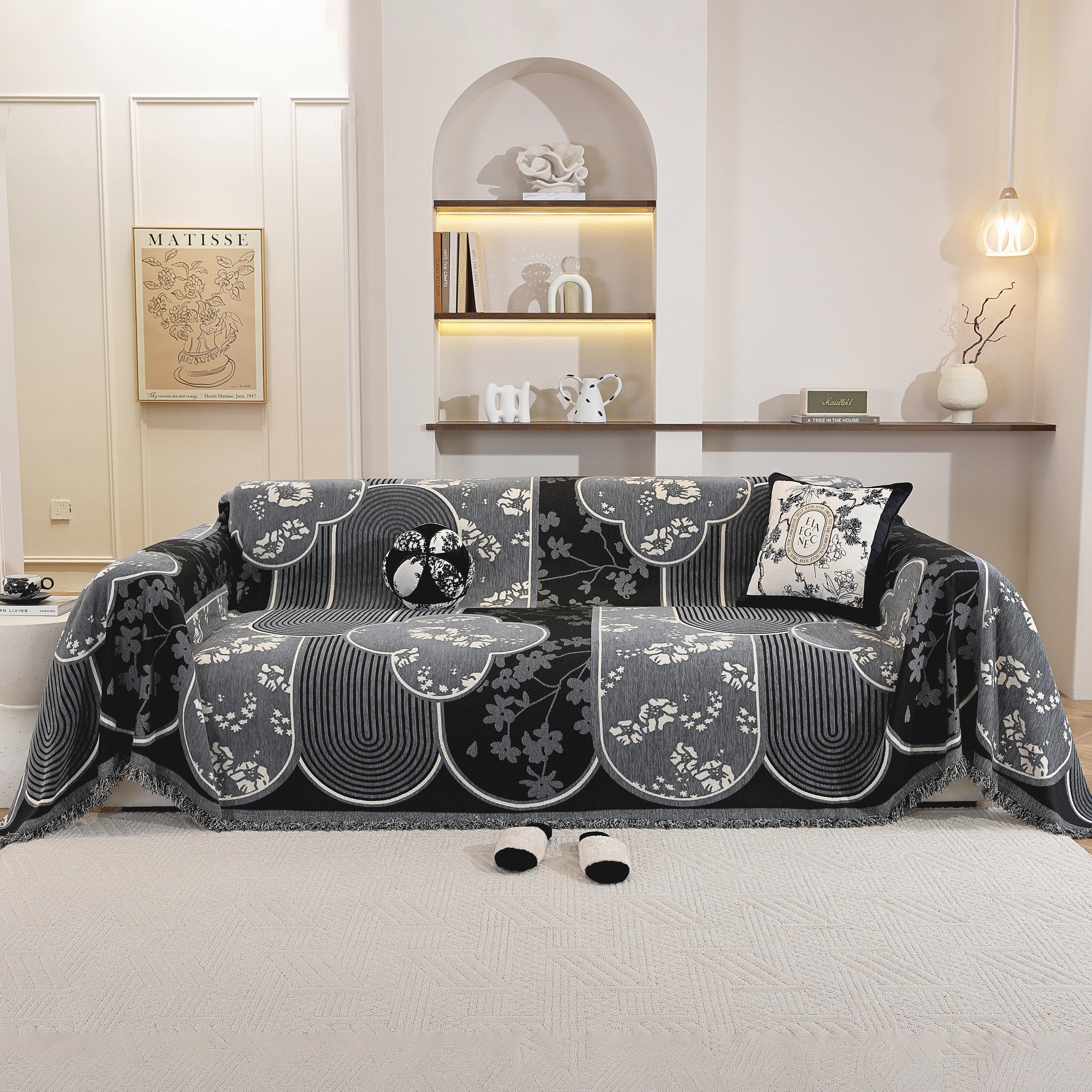 Modern Retro Sofa Throw - Decorative, Washable Chenille Blanket & Couch Protector - Image 49