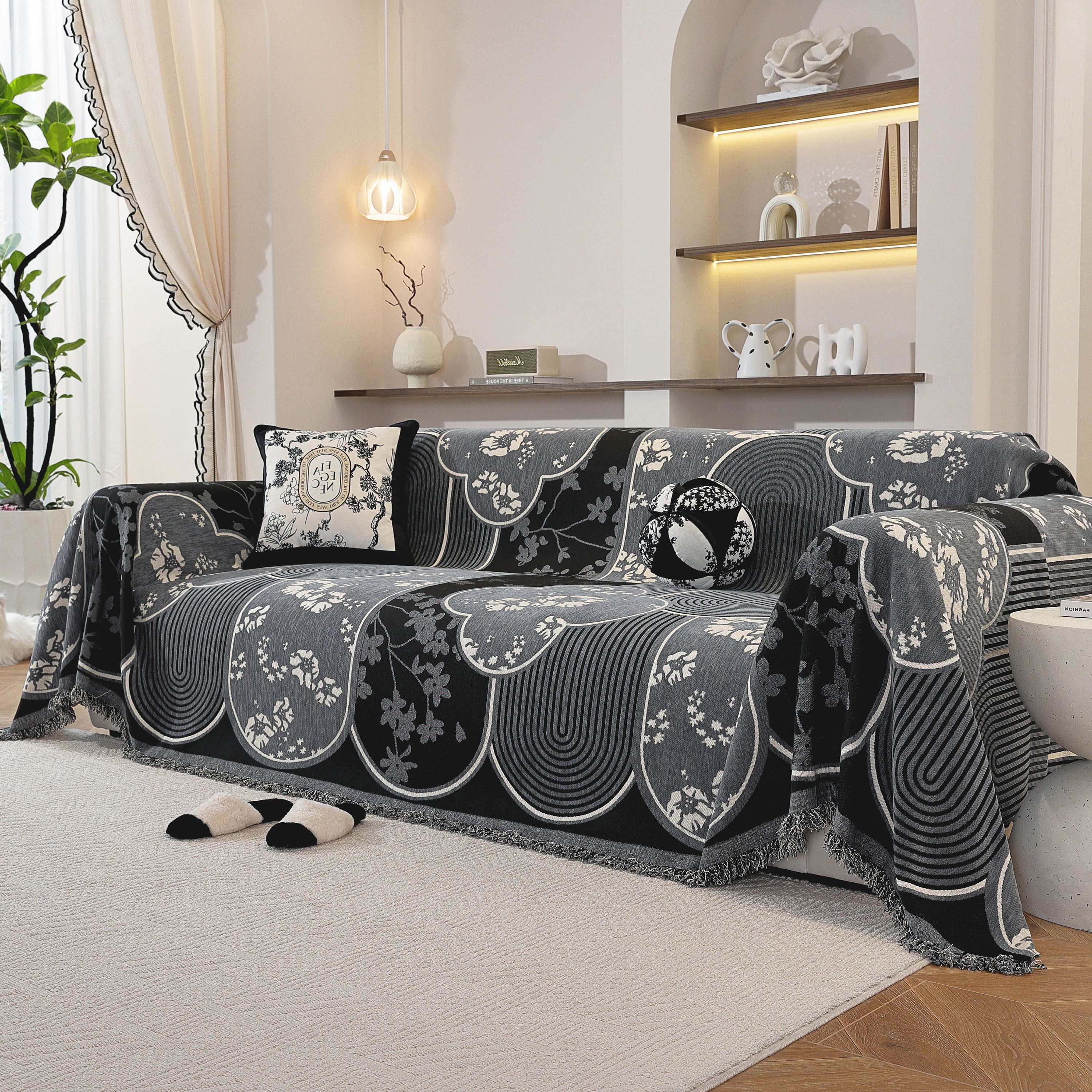 Modern Retro Sofa Throw - Decorative, Washable Chenille Blanket & Couch Protector - Image 52