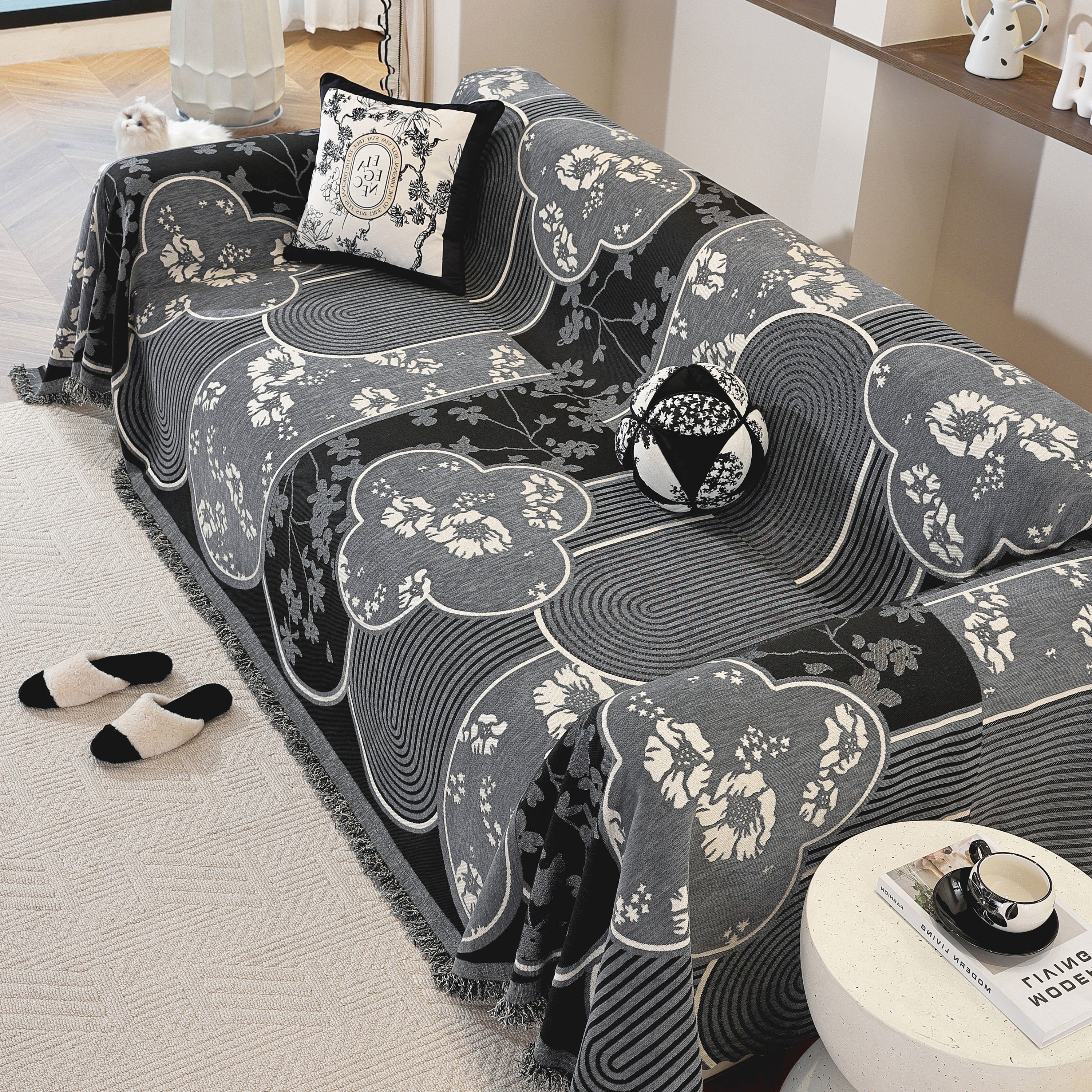 Modern Retro Sofa Throw - Decorative, Washable Chenille Blanket & Couch Protector - Image 53