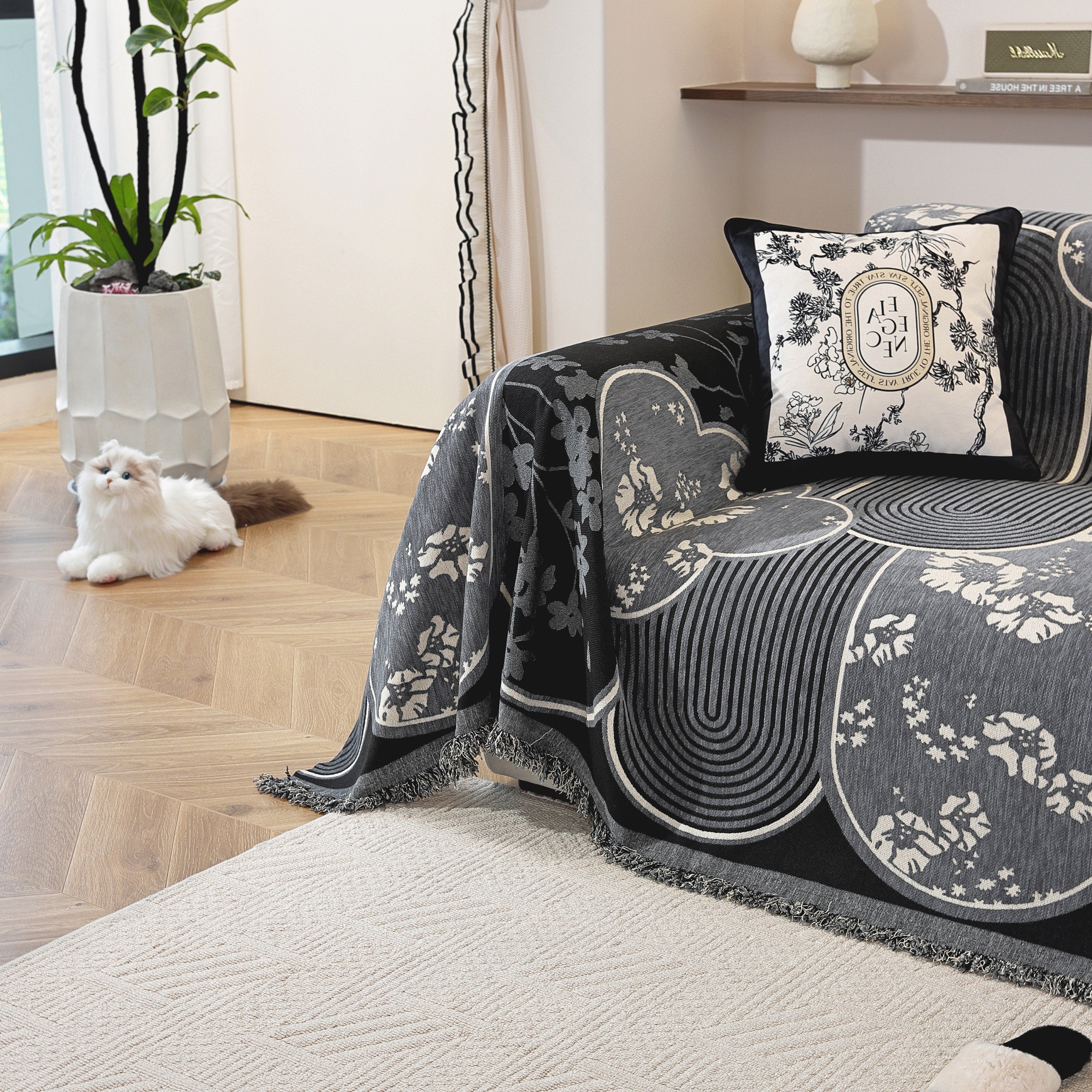 Modern Retro Sofa Throw - Decorative, Washable Chenille Blanket & Couch Protector - Image 54