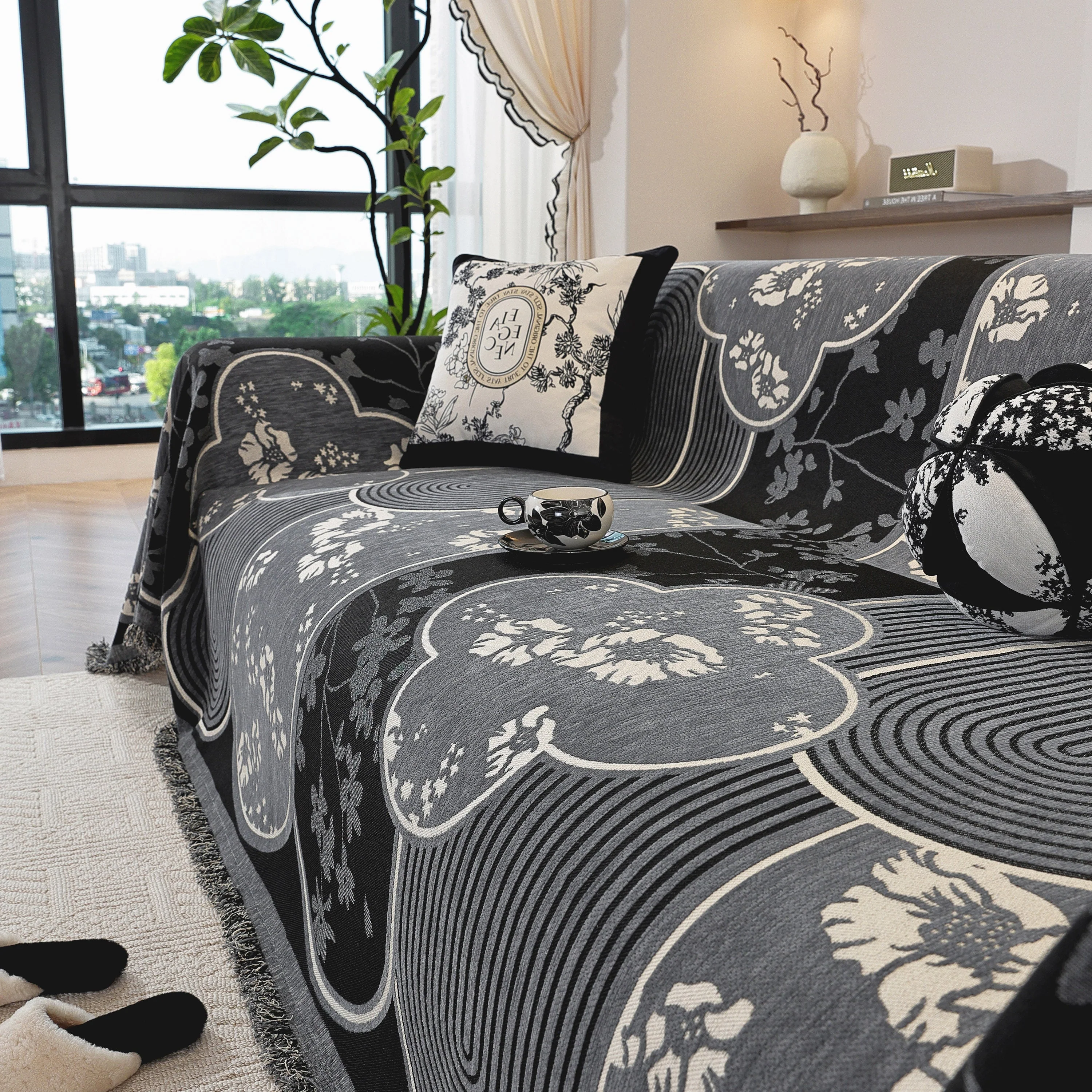 Modern Retro Sofa Throw - Decorative, Washable Chenille Blanket & Couch Protector - Image 56